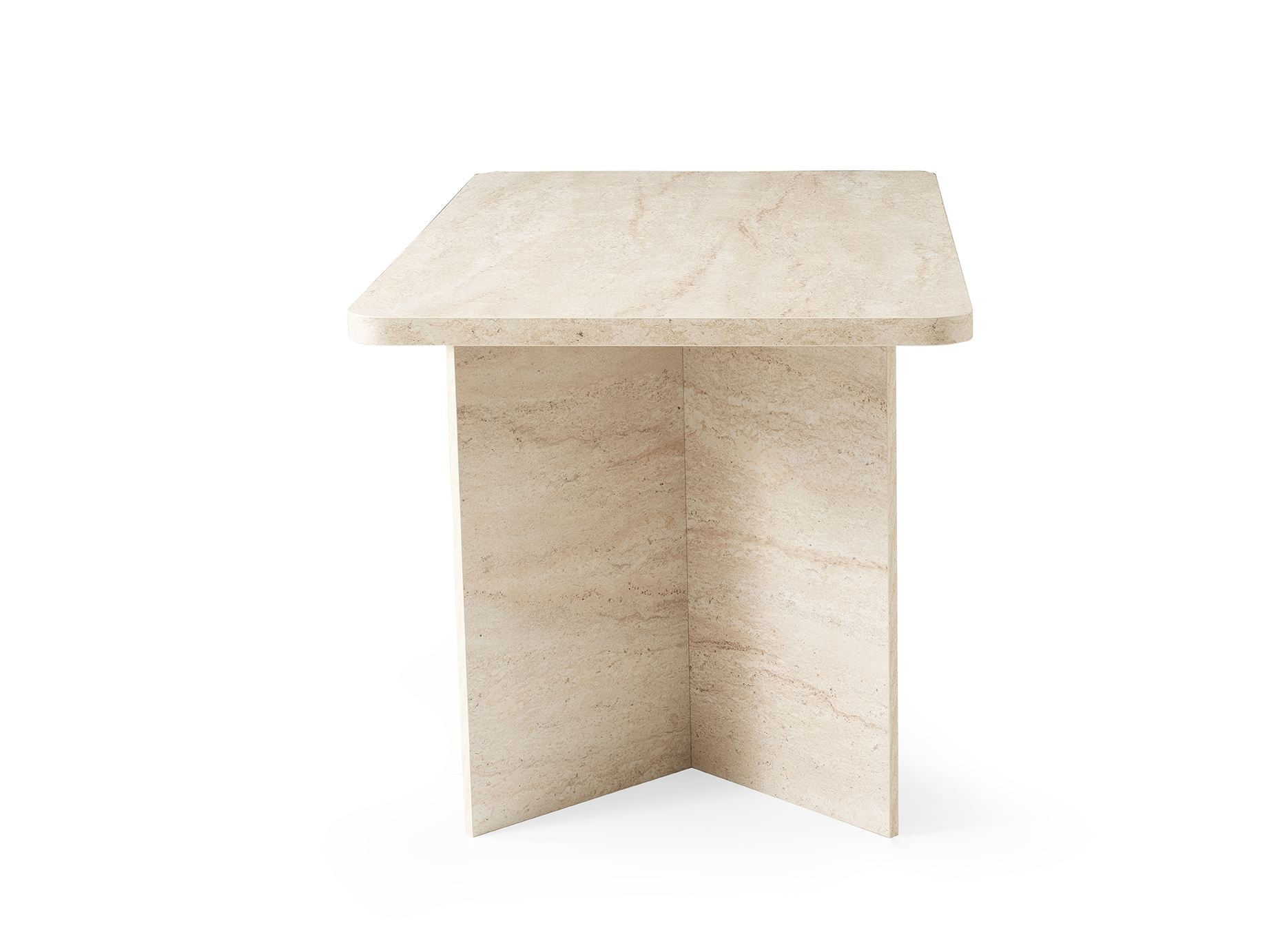 Masa dining Vera, 140 x 77 x 80 cm, PAL melaminat, capacitate 80 kg, travertin — imaginea 4