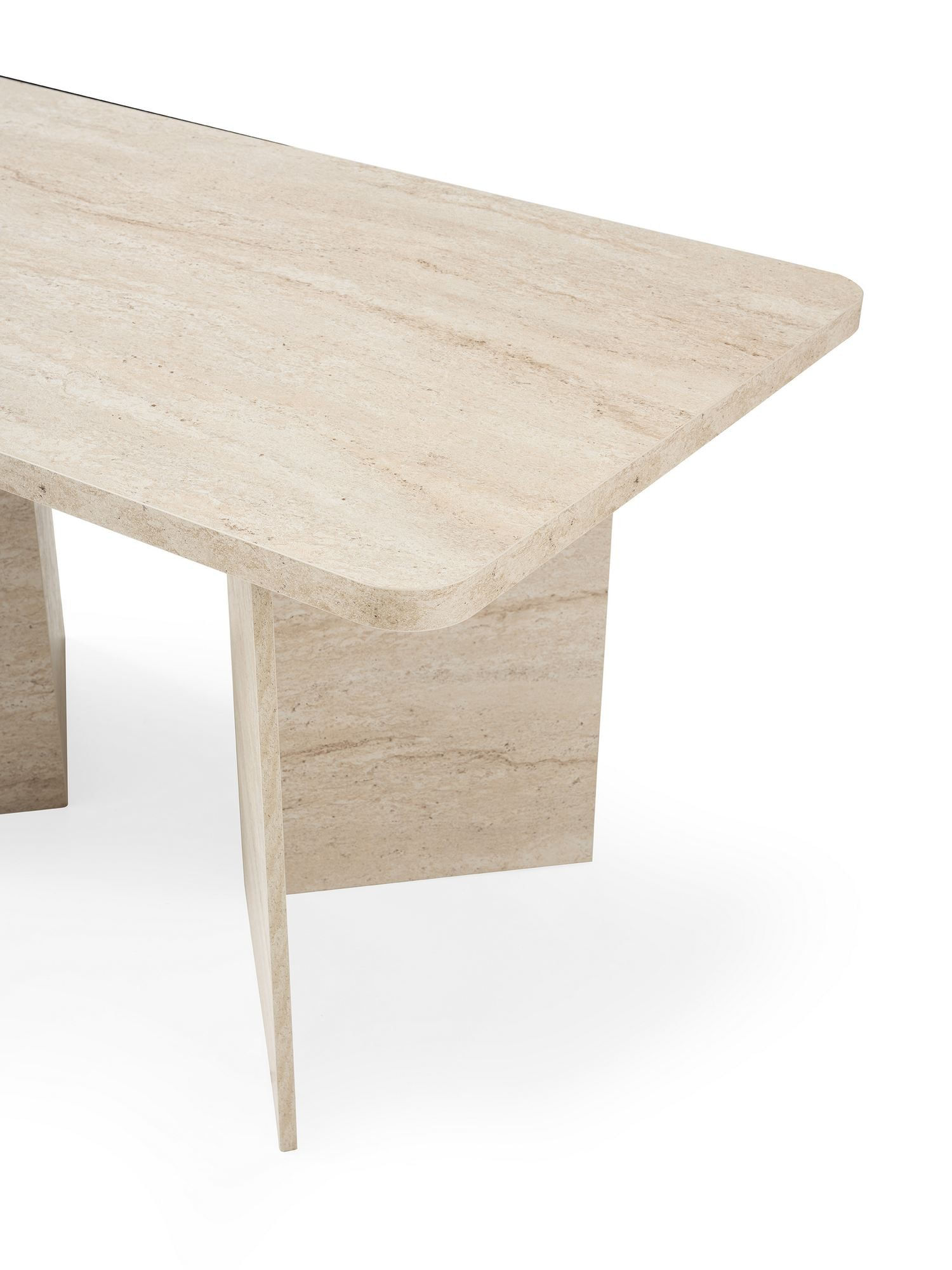 Masa dining Vera, 140 x 77 x 80 cm, PAL melaminat, capacitate 80 kg, travertin — imaginea 7