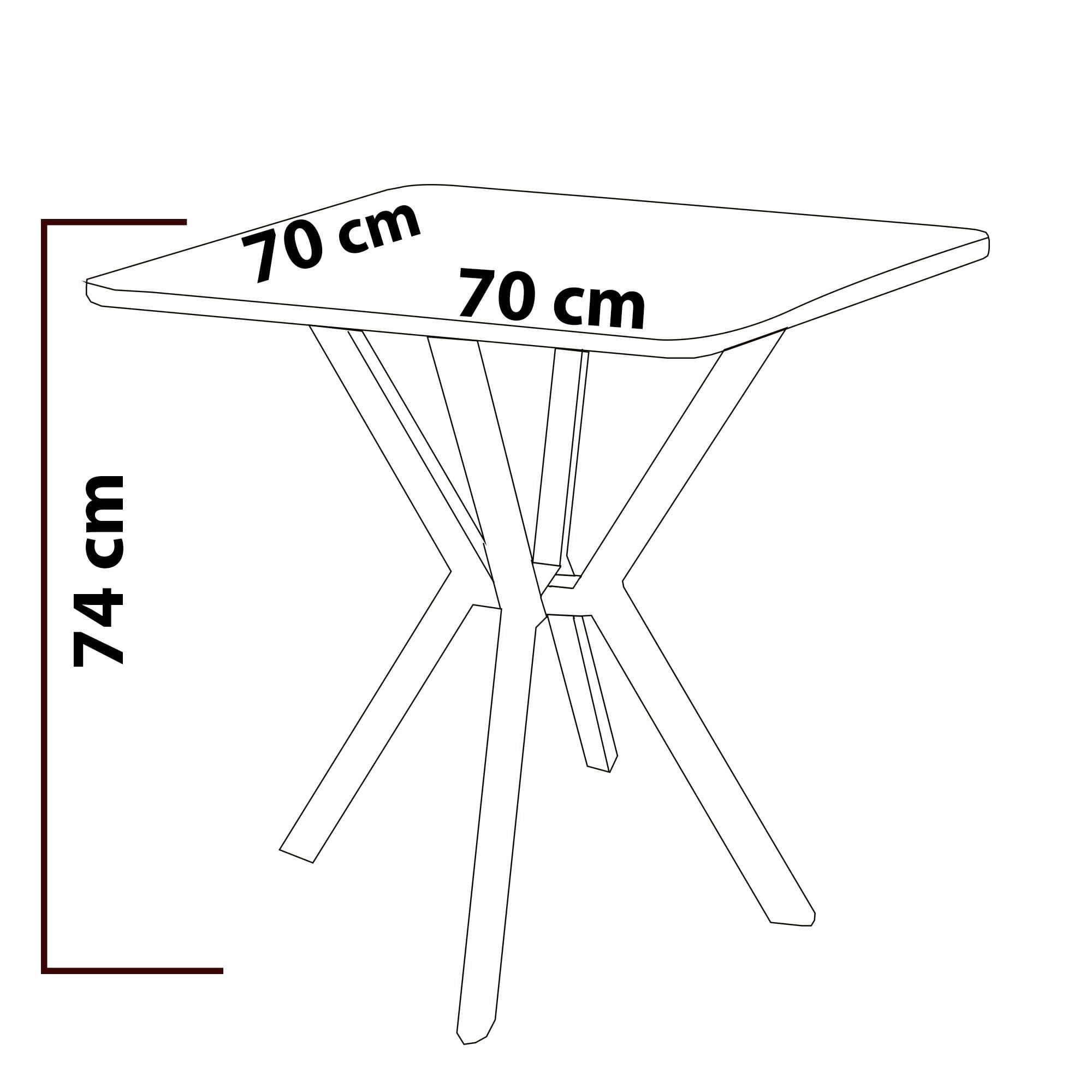 Masa dining Elma, 70 x 74 x 70 cm, PAL melaminat, alb — imaginea 4