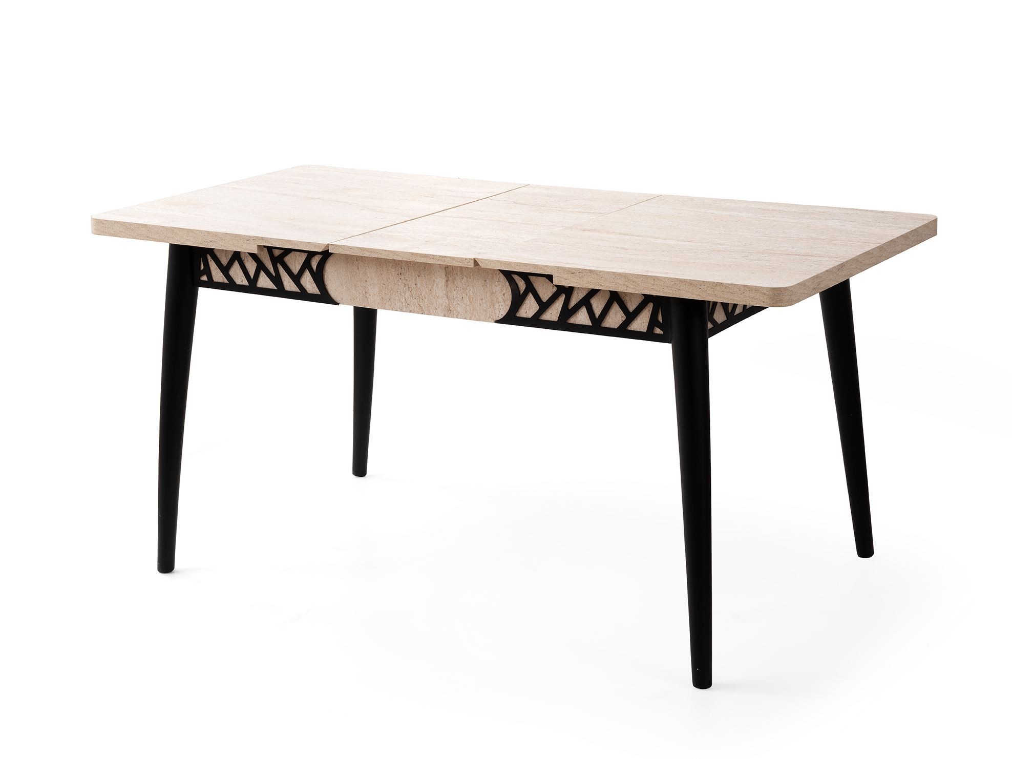 Masa dining Mira, 130 x 75 x 80 cm, travertin negru, PAL melaminat, capacitate 30 kg — imaginea 2