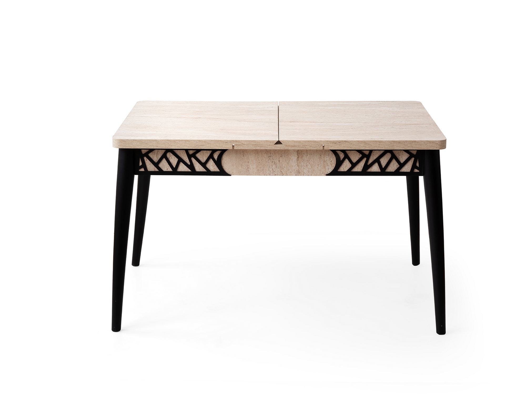 Masa dining Mira, 130 x 75 x 80 cm, travertin negru, PAL melaminat, capacitate 30 kg — imaginea 3