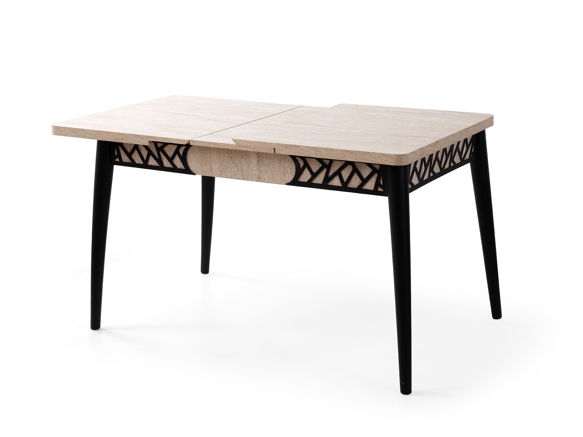 Masa dining Mira, 130 x 75 x 80 cm, travertin negru, PAL melaminat, capacitate 30 kg — imaginea 5