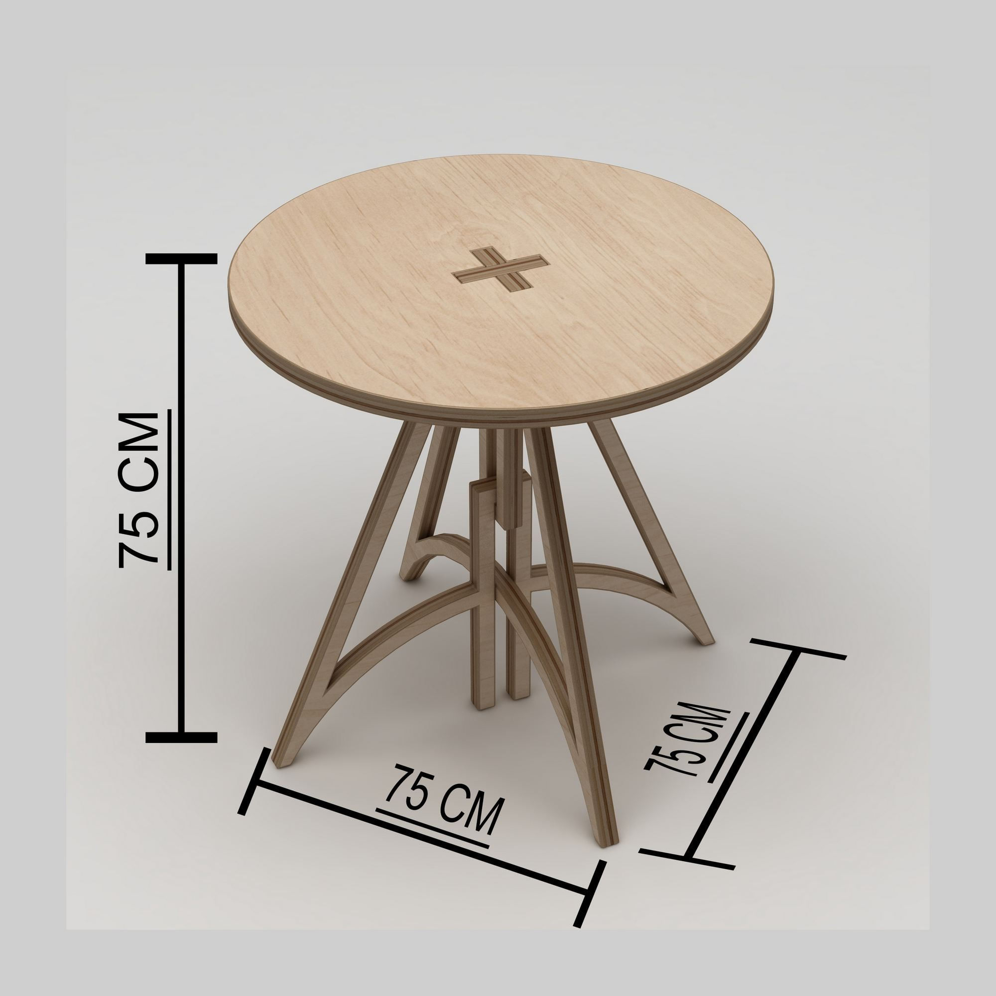 Masa dining Orbis, 75 x 75 x 75 cm, natural lemn, lemn, capacitate 75 kg — imaginea 5