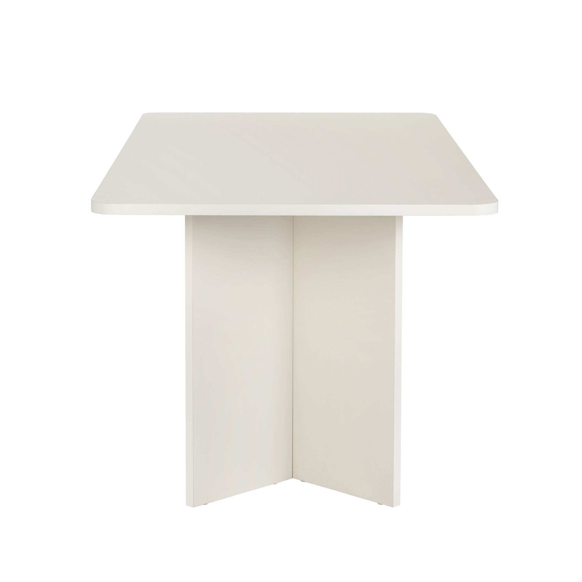 Masa dining Linza, 180 x 75 x 90 cm, lemn alb, PAL melaminat, capacitate 70 kg, wood alb — imaginea 4