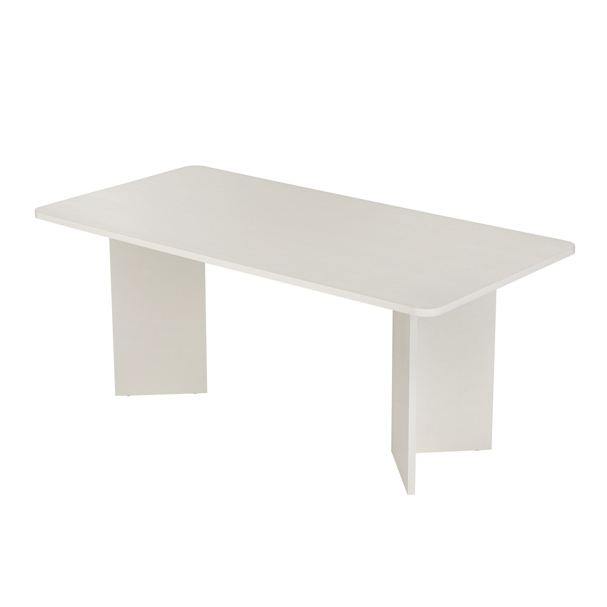Masa dining Linza, 180 x 75 x 90 cm, lemn alb, PAL melaminat, capacitate 70 kg, wood alb — imaginea 8