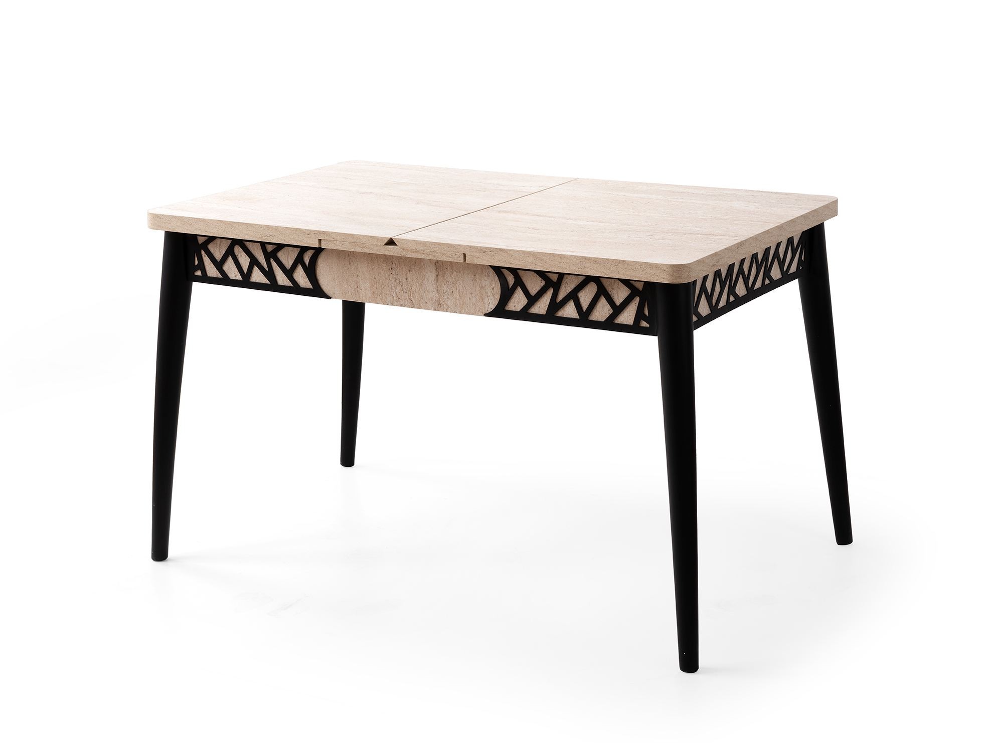 Masa dining Mira, 130 x 75 x 80 cm, travertin negru, PAL melaminat, capacitate 30 kg — imaginea 9