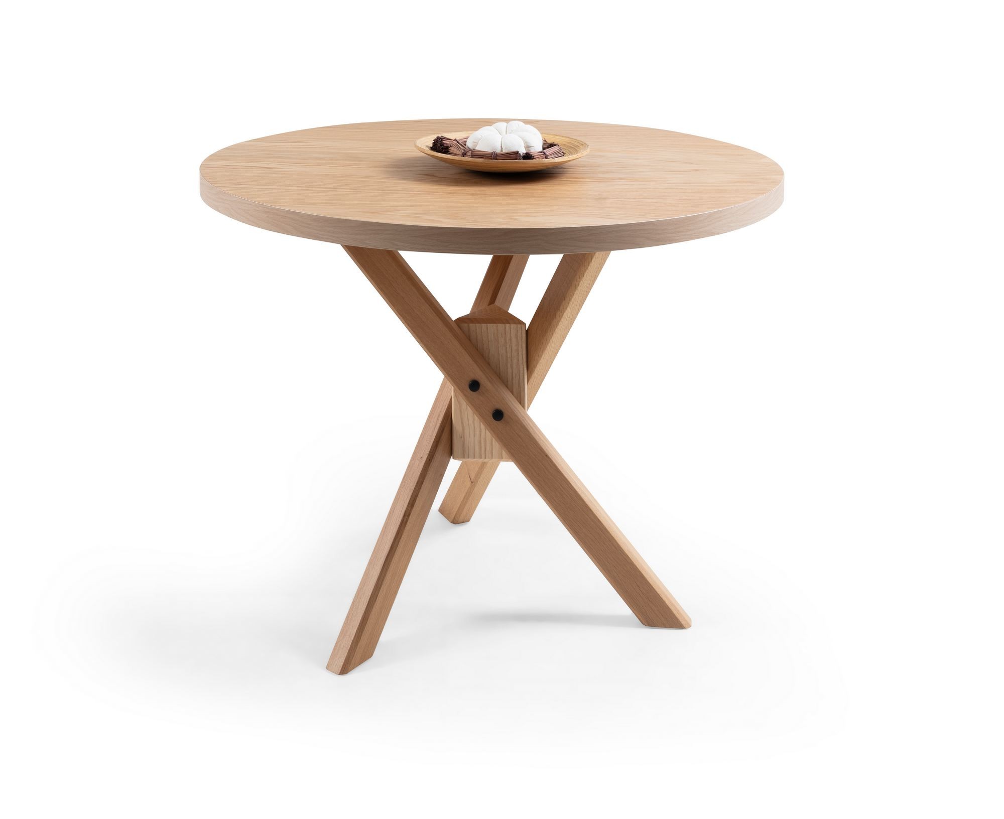 Masa dining Oscar Yuvarlak, 100 x 75 x 100 cm, stejar, MDF — imaginea 2