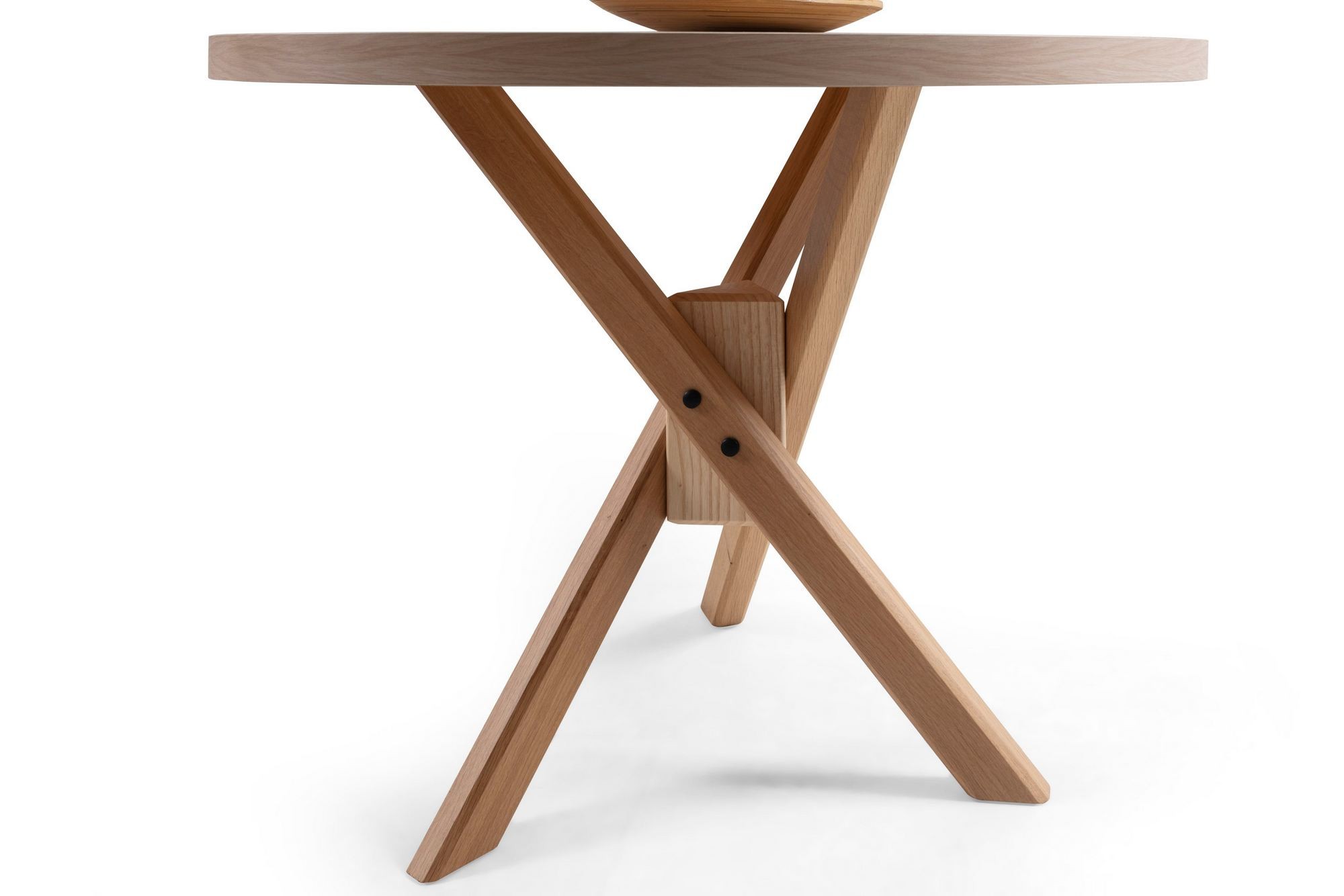 Masa dining Oscar Yuvarlak, 100 x 75 x 100 cm, stejar, MDF — imaginea 3