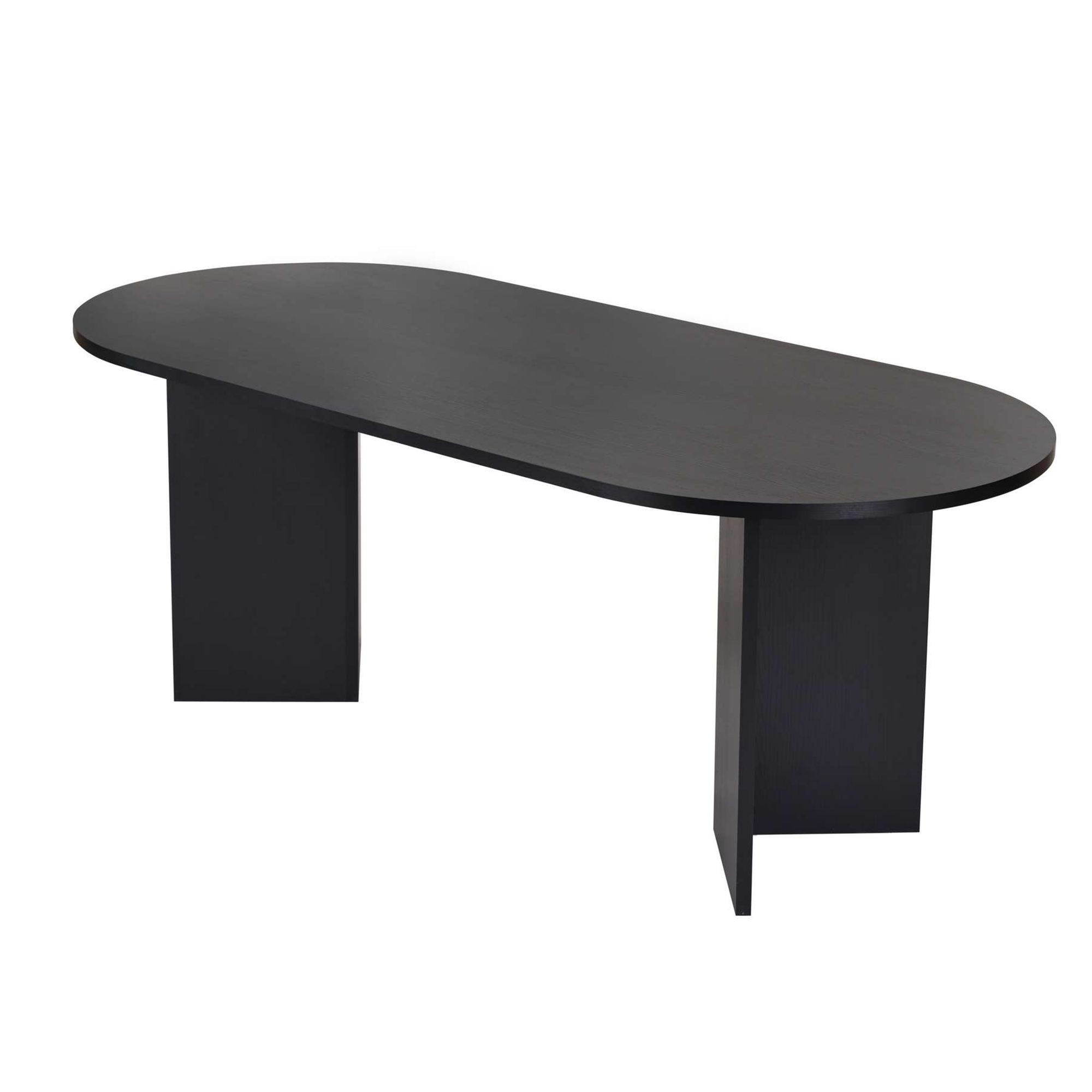 Masa dining Sabella, 200 x 75 x 90 cm, lemn negru, PAL melaminat, wood negru — imaginea 3