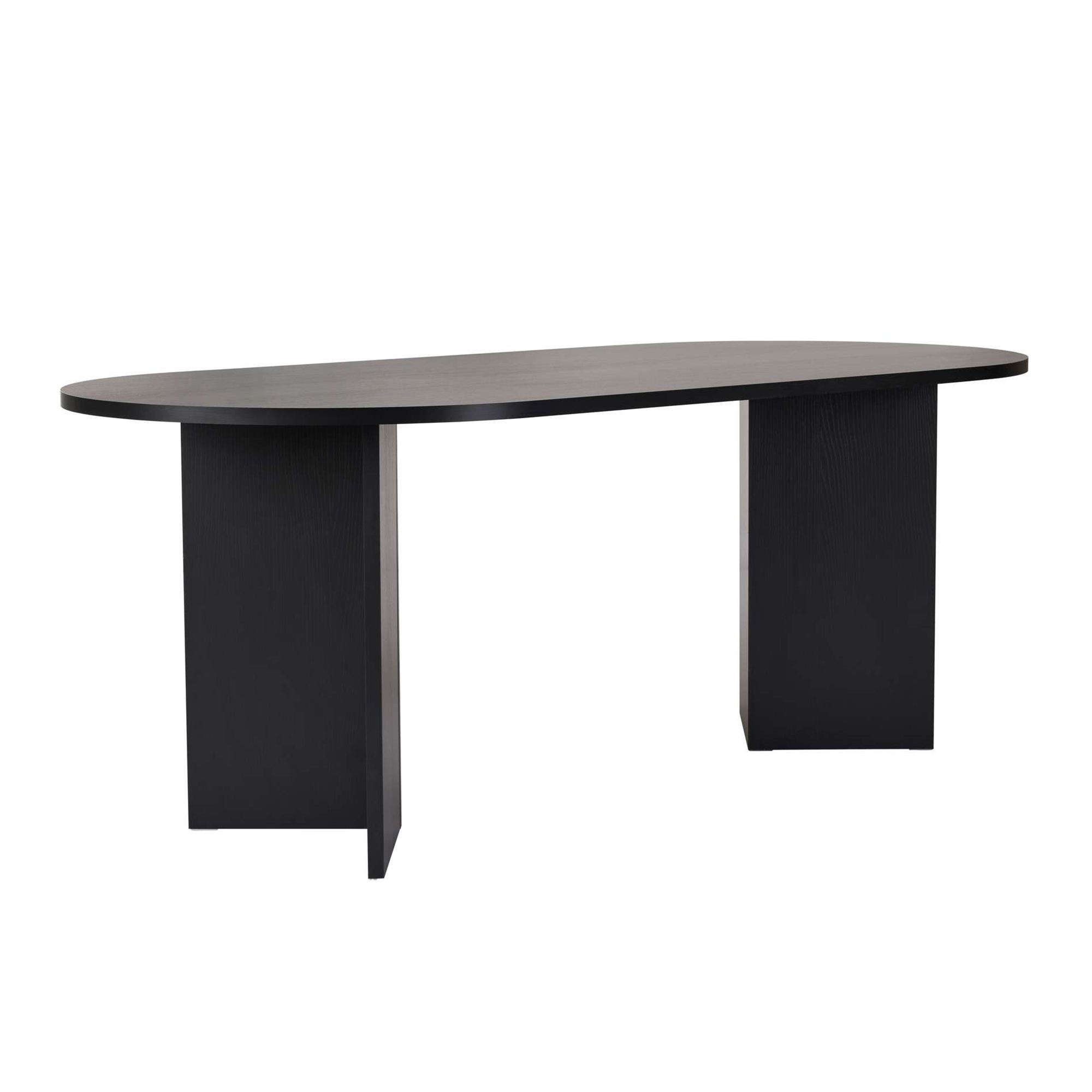 Masa dining Sabella, 200 x 75 x 90 cm, lemn negru, PAL melaminat, wood negru — imaginea 8