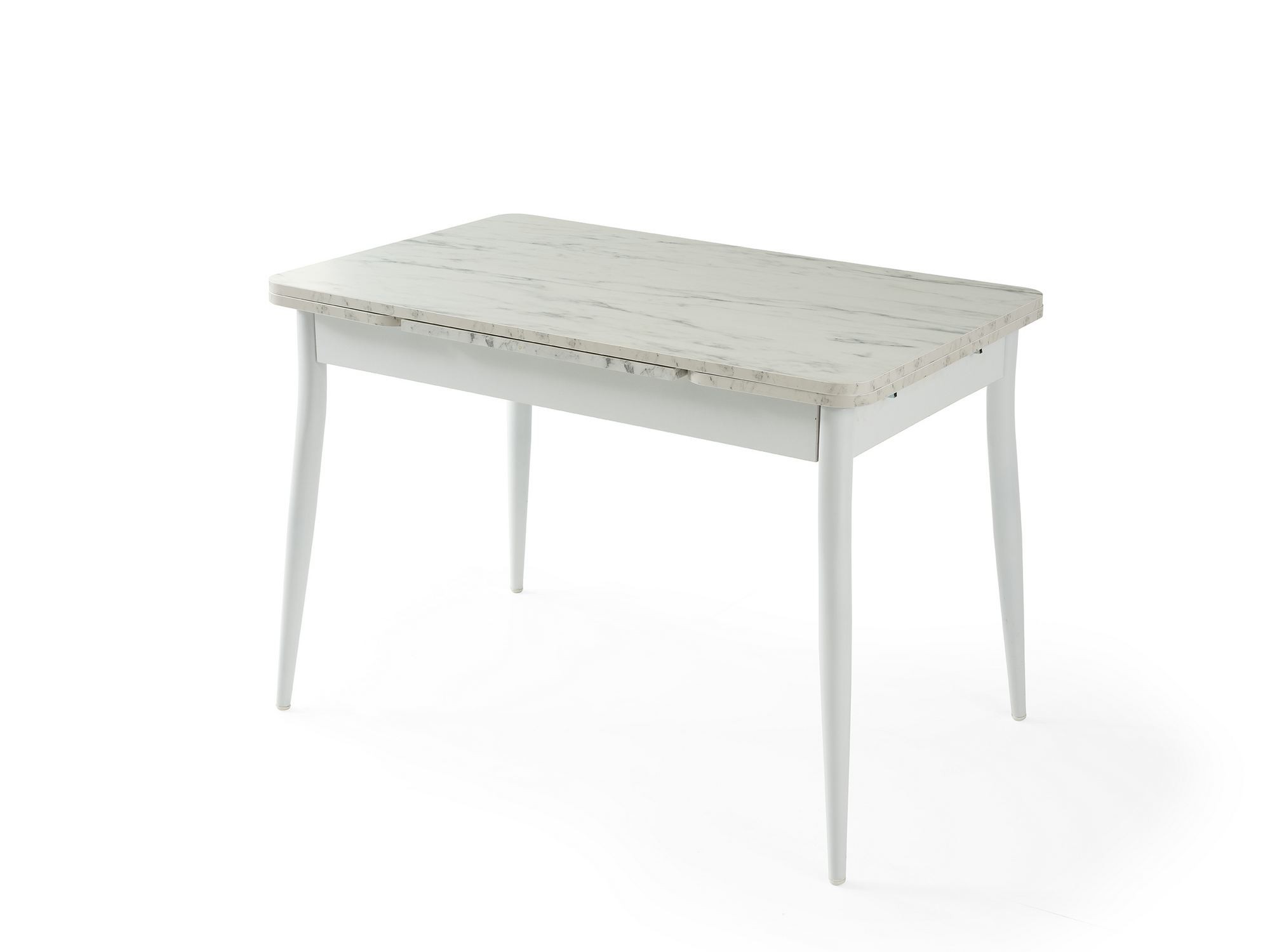 Masa dining Kent, 110 x 75 x 70 cm, alb marmura alb, PAL melaminat, capacitate 27 kg, alb marble / alb — imaginea 2