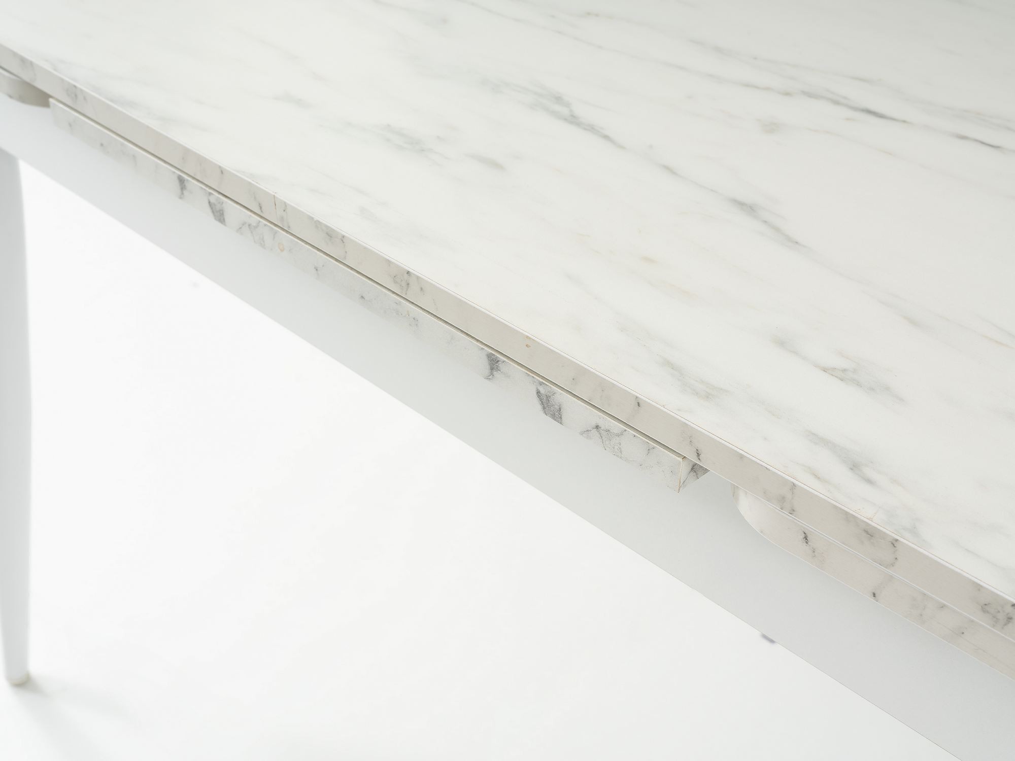Masa dining Kent, 110 x 75 x 70 cm, alb marmura alb, PAL melaminat, capacitate 27 kg, alb marble / alb — imaginea 5