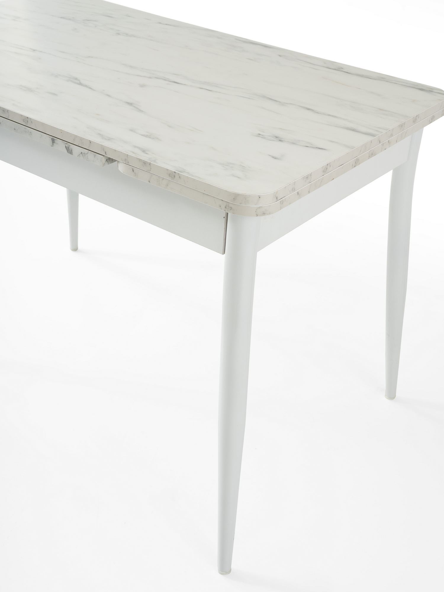 Masa dining Kent, 110 x 75 x 70 cm, alb marmura alb, PAL melaminat, capacitate 27 kg, alb marble / alb — imaginea 6