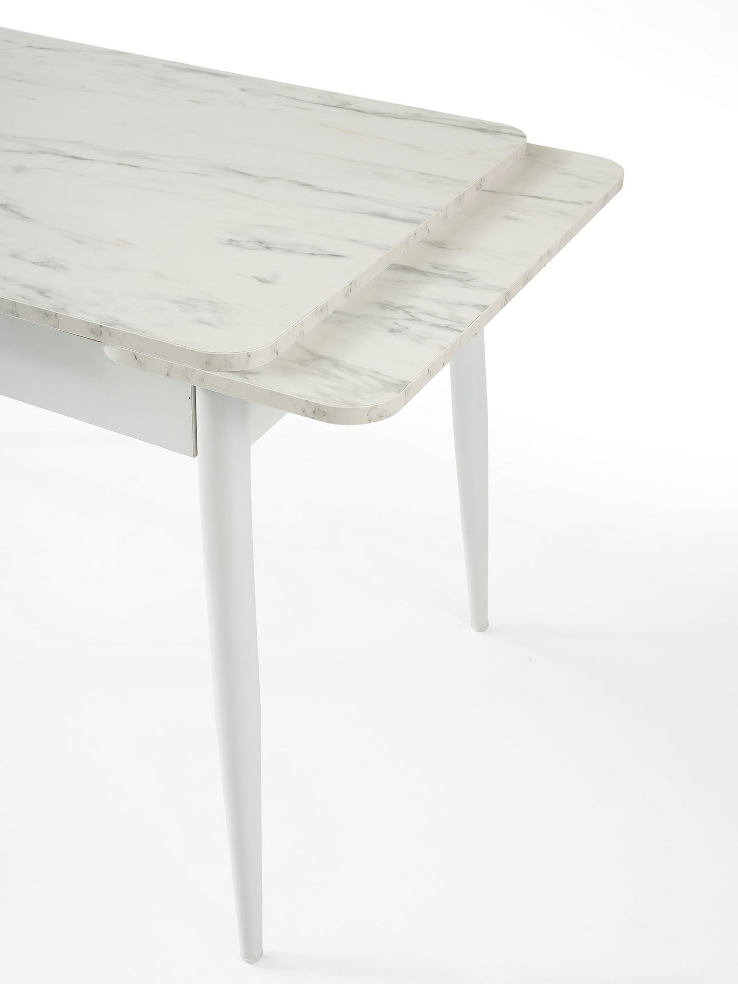 Masa dining Kent, 110 x 75 x 70 cm, alb marmura alb, PAL melaminat, capacitate 27 kg, alb marble / alb — imaginea 8