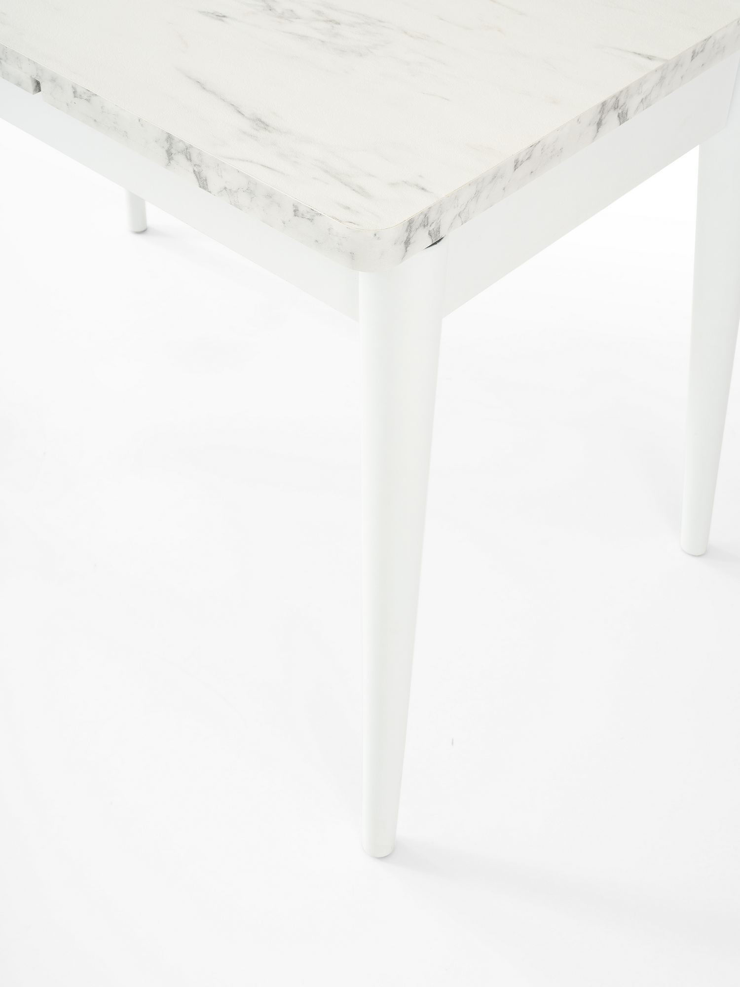 Masa dining Vista, 110 x 75 x 64 cm, alb marmura alb, PAL melaminat, capacitate 30 kg, alb marble / alb — imaginea 4