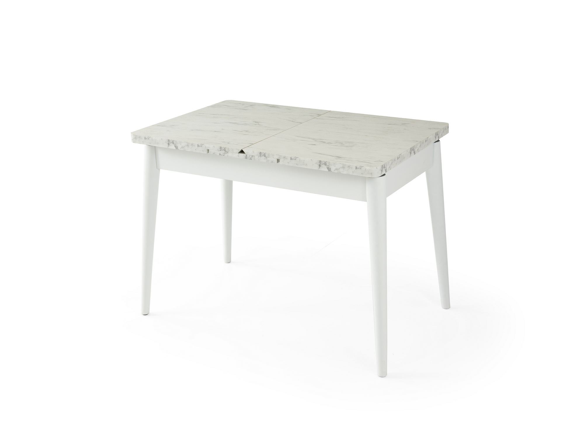 Masa dining Vista, 110 x 75 x 64 cm, alb marmura alb, PAL melaminat, capacitate 30 kg, alb marble / alb — imaginea 5