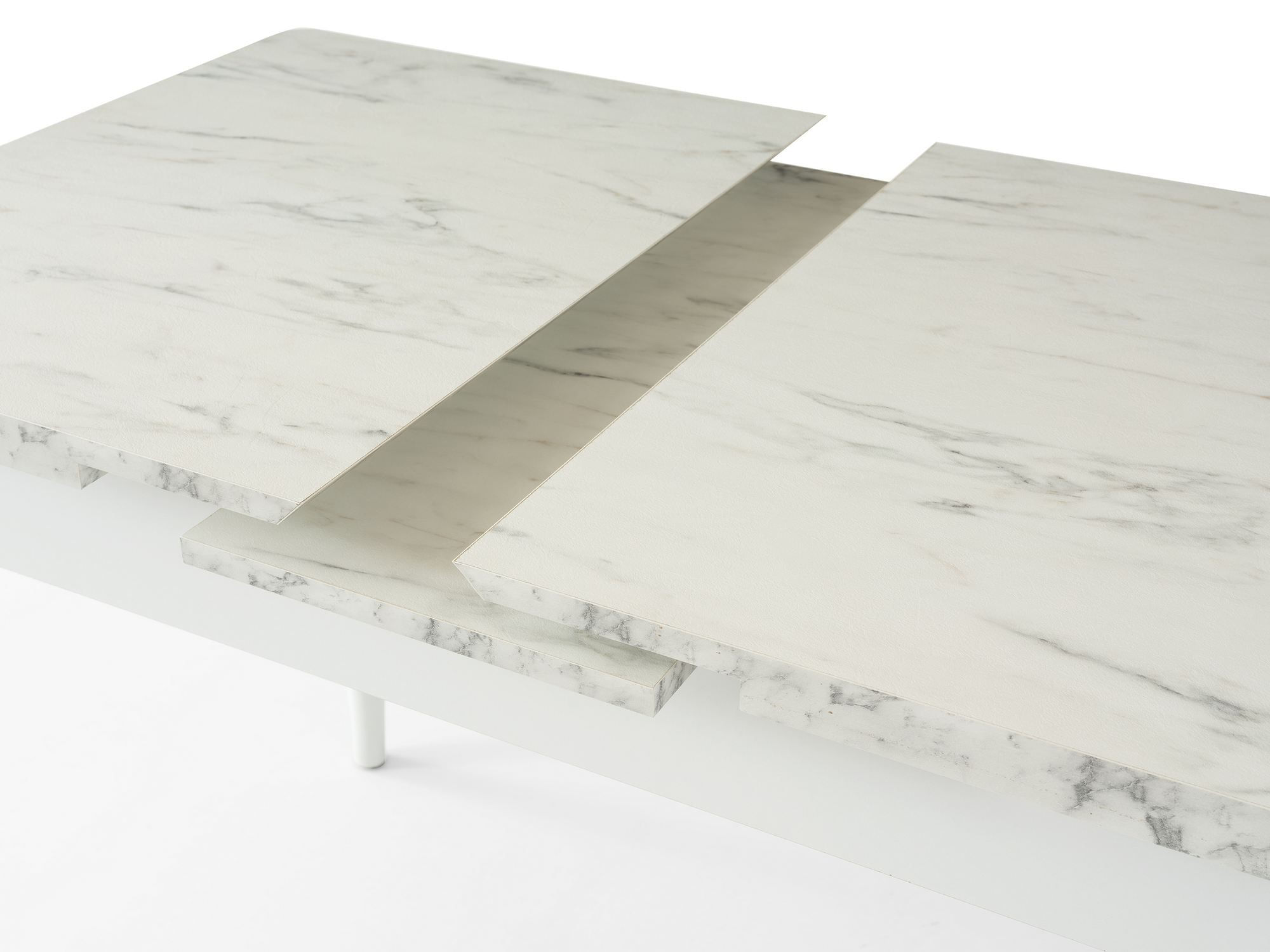 Masa dining Vista, 110 x 75 x 64 cm, alb marmura alb, PAL melaminat, capacitate 30 kg, alb marble / alb — imaginea 8