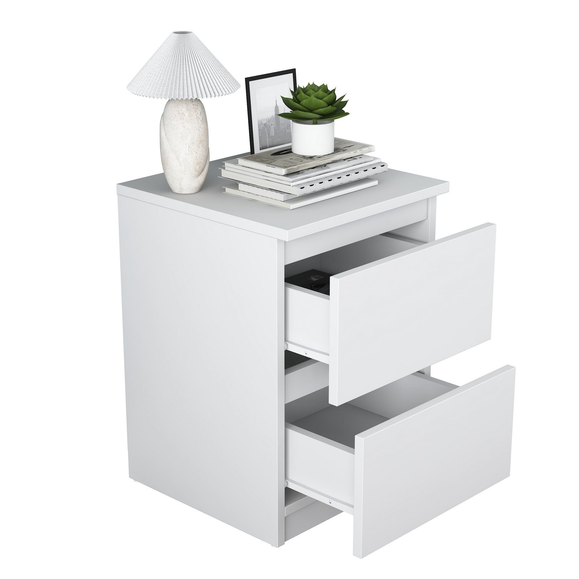 Noptiera BD109, 40 x 55 x 40 cm, alb, PAL, fixare pe perete — imaginea 7