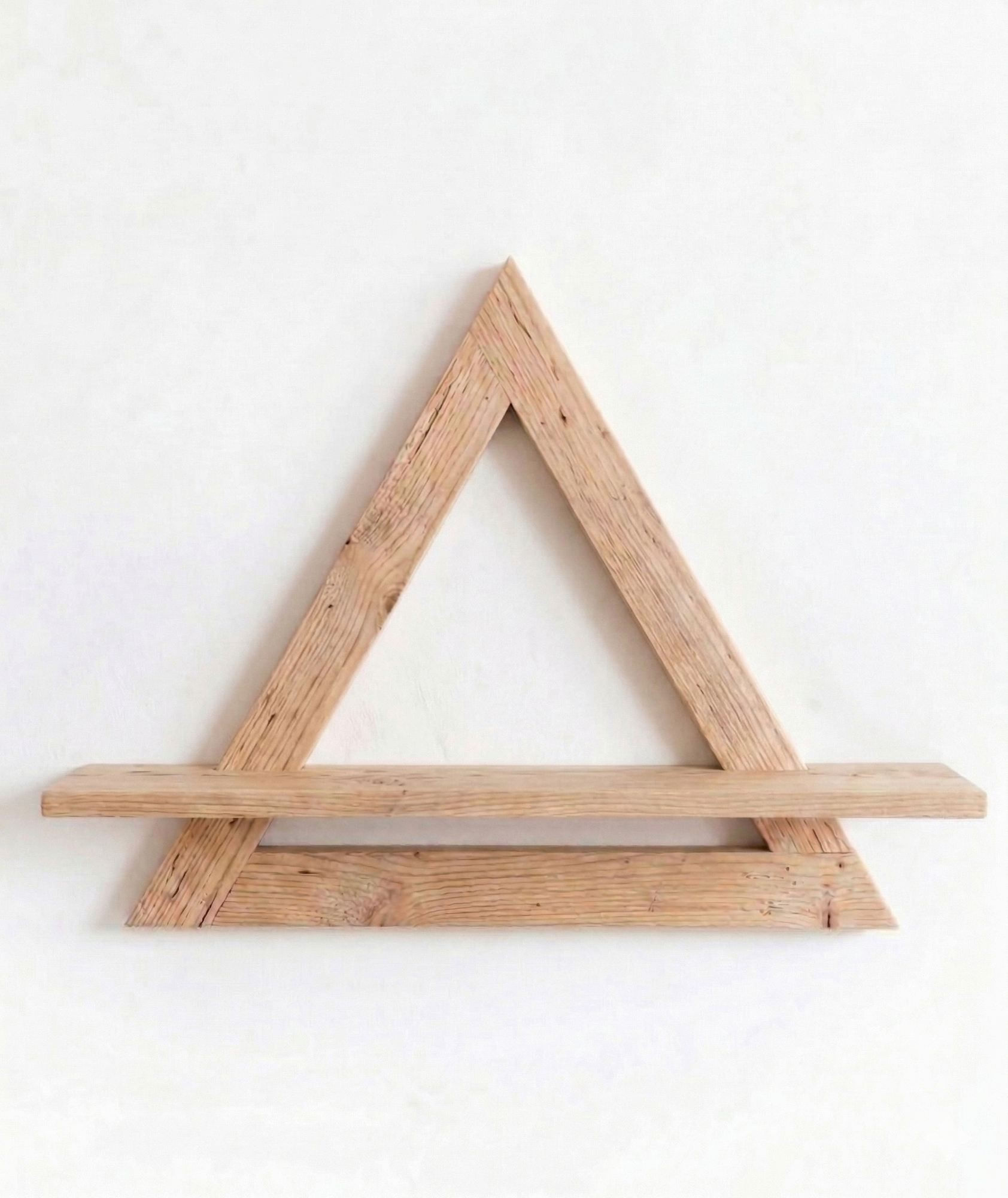 Raft decorativ de perete din lemn R-Raf358, 38 x 33 x 7 cm, lemn natur, lemn, design modern — imaginea 4