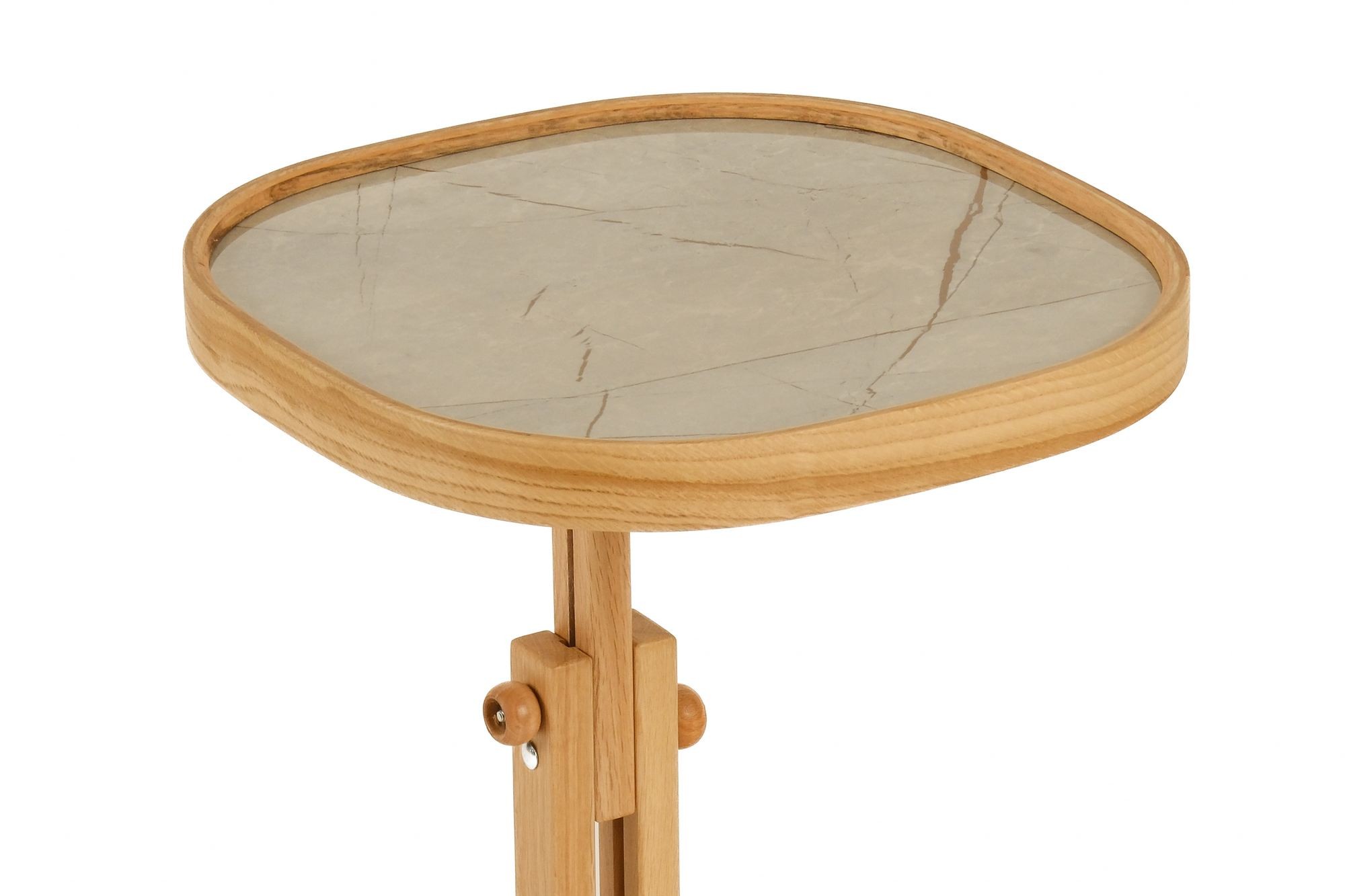 Masuta laterala Opus Kare 42, gri marmura, stejar gri marmura, MDF, stejar / gri marble — imaginea 2