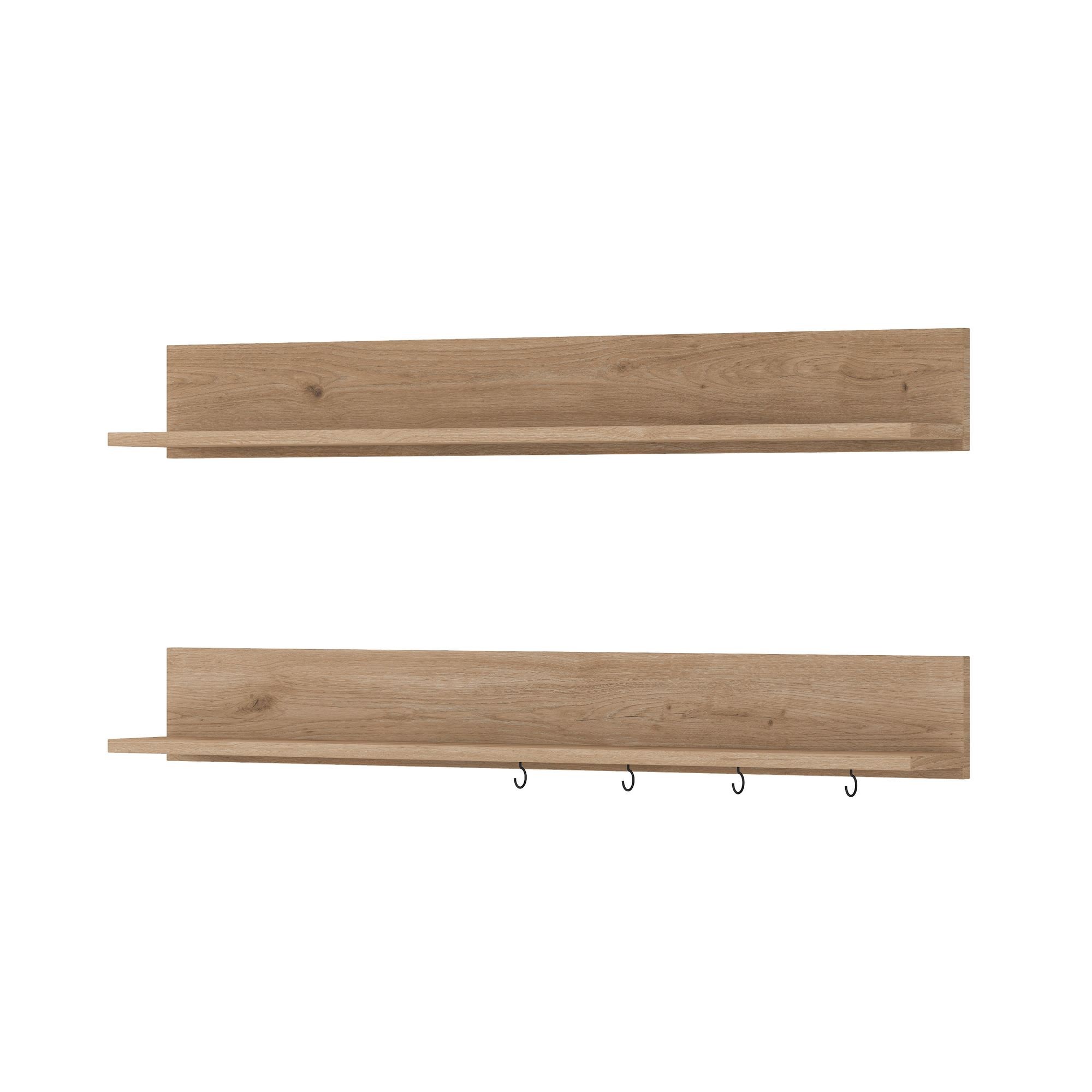 Raft de perete AE107, 120 x 15 x 14,8 cm, nuc, PAL, design modern — imaginea 5