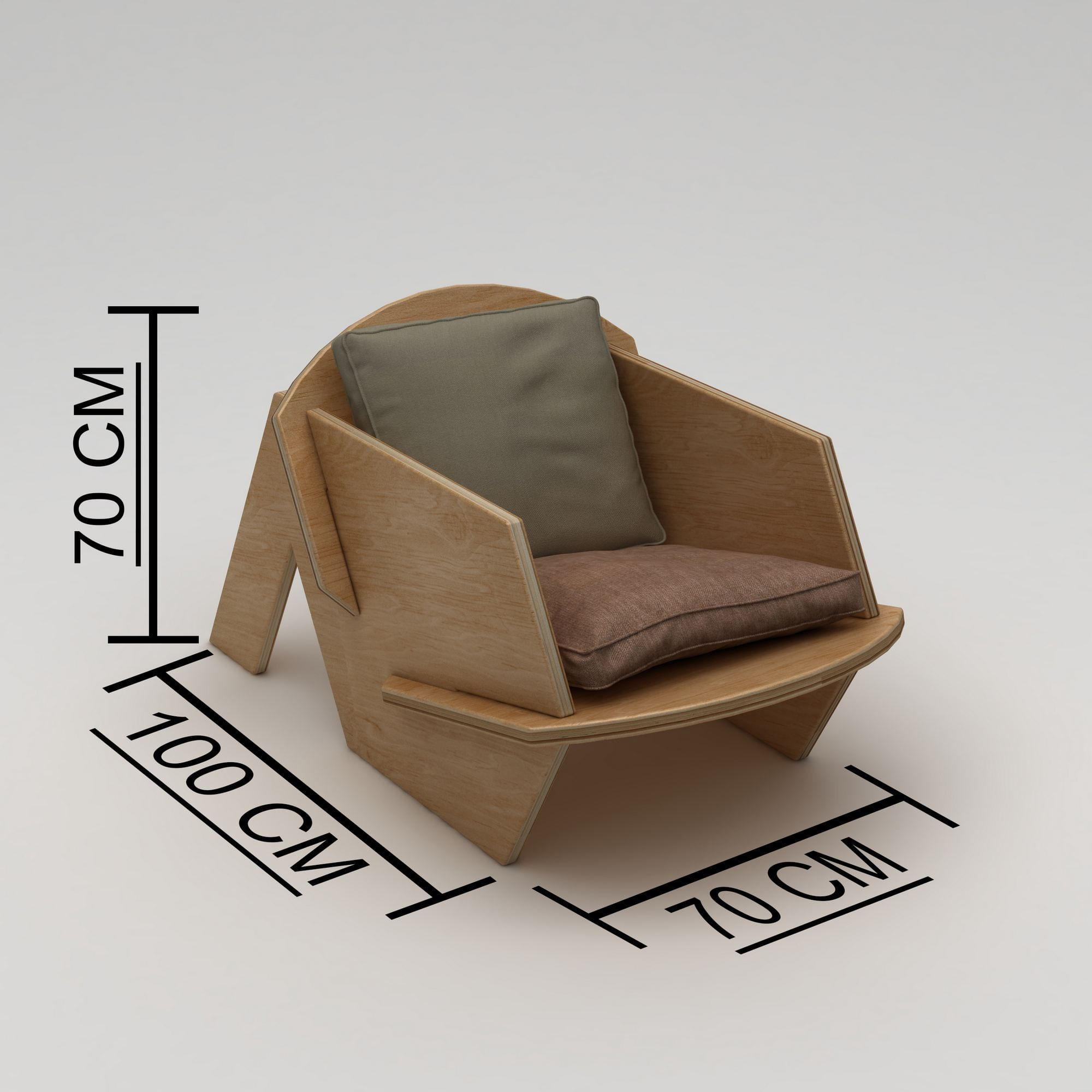 Scaun Bird, 70 x 56 x 54 cm, natural lemn, lemn, capacitate 180 kg — imaginea 5