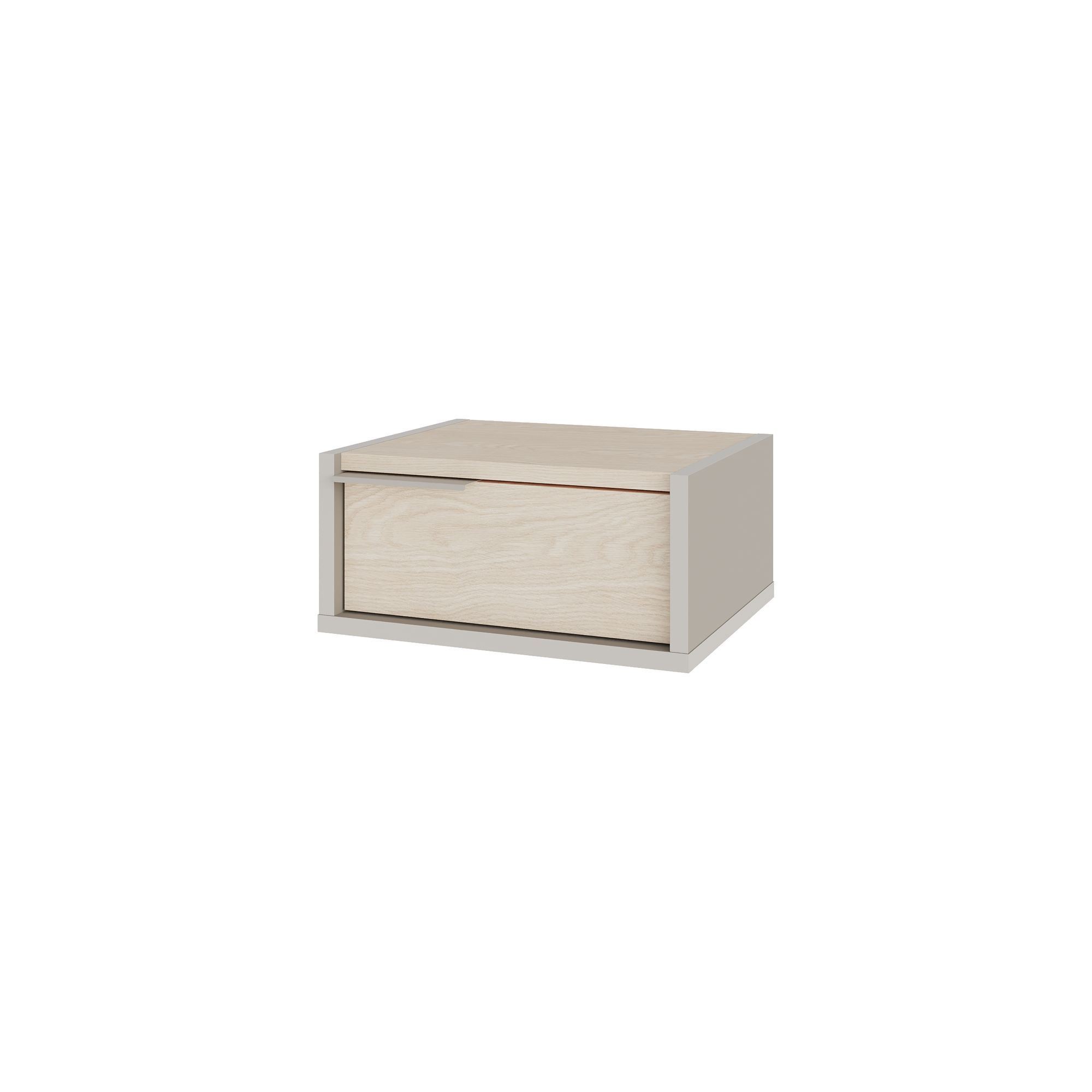 Noptiera Eco, 40 x 18, 8 x 30 cm, bej nisip, PAL melaminat, fixare pe perete, sandstone — imaginea 3