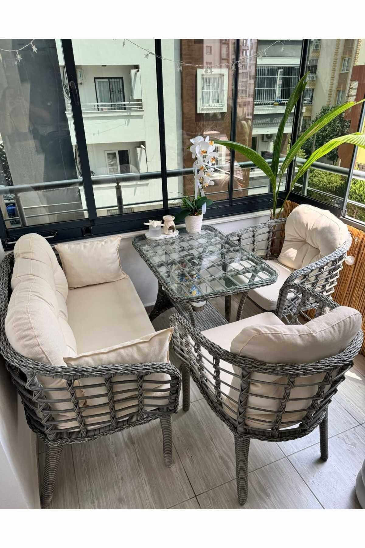 Set lounge gradina Manolya - bej bej bej mink, 120 x 78 x 56 cm, bej mink — imaginea 6