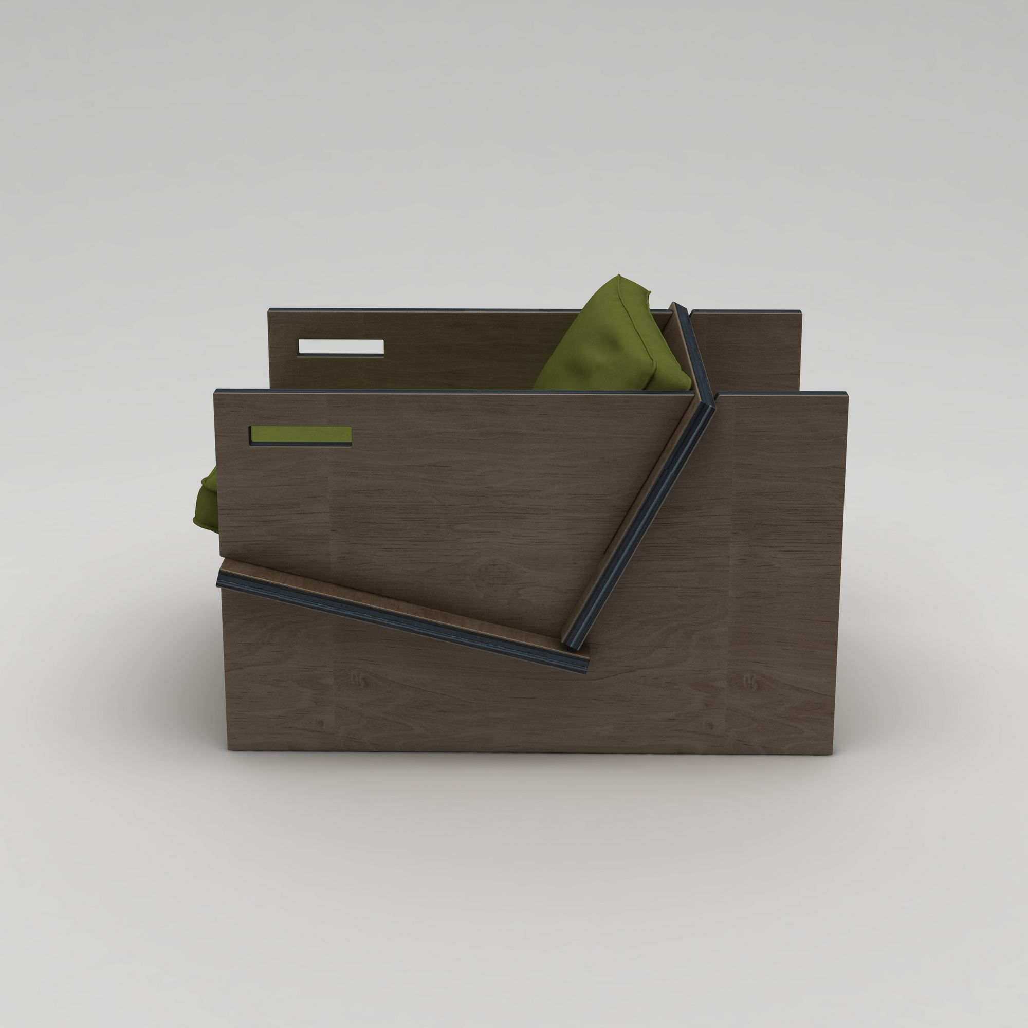 Scaun Winner, 74 x 57 x 92 cm, negru verde, lemn, capacitate 180 kg — imaginea 2