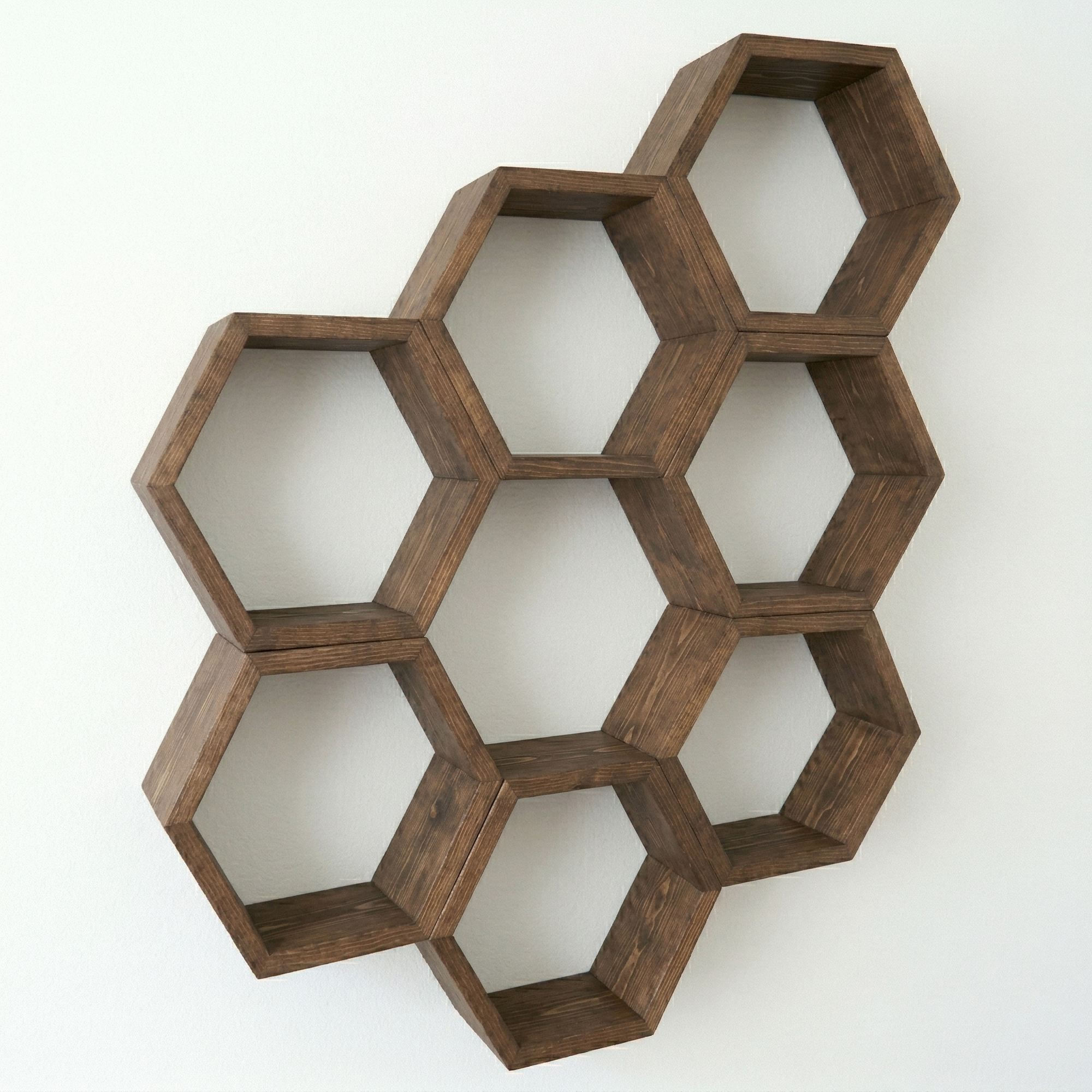 Raft decorativ de perete din lemn Raf313, 31 x 36 x 9 cm, lemn natur, lemn, design modern — imaginea 2