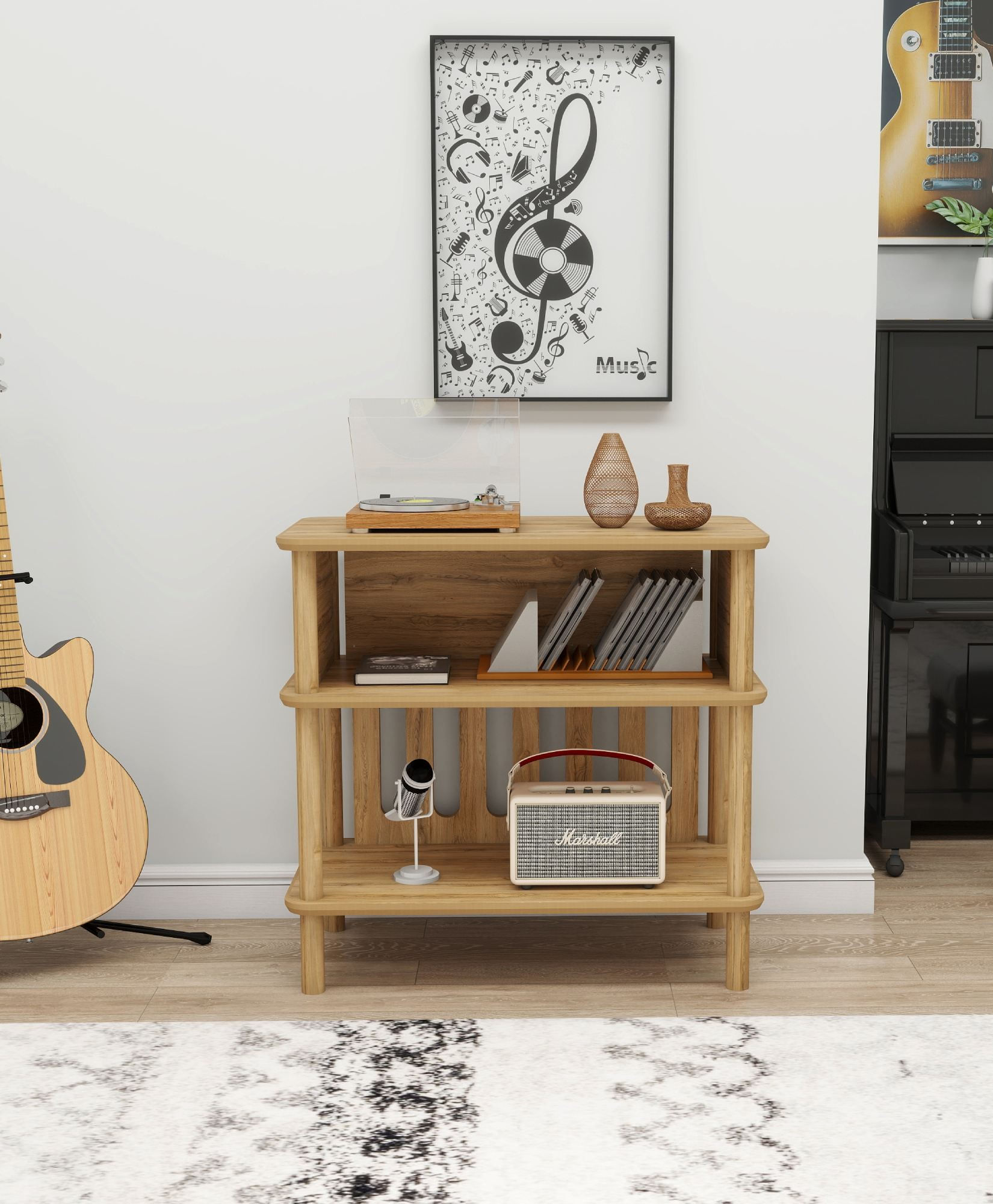 Masuta laterala Forte, 73 x 69 x 38 cm, stejar, MDF, capacitate 15 kg — imaginea 2