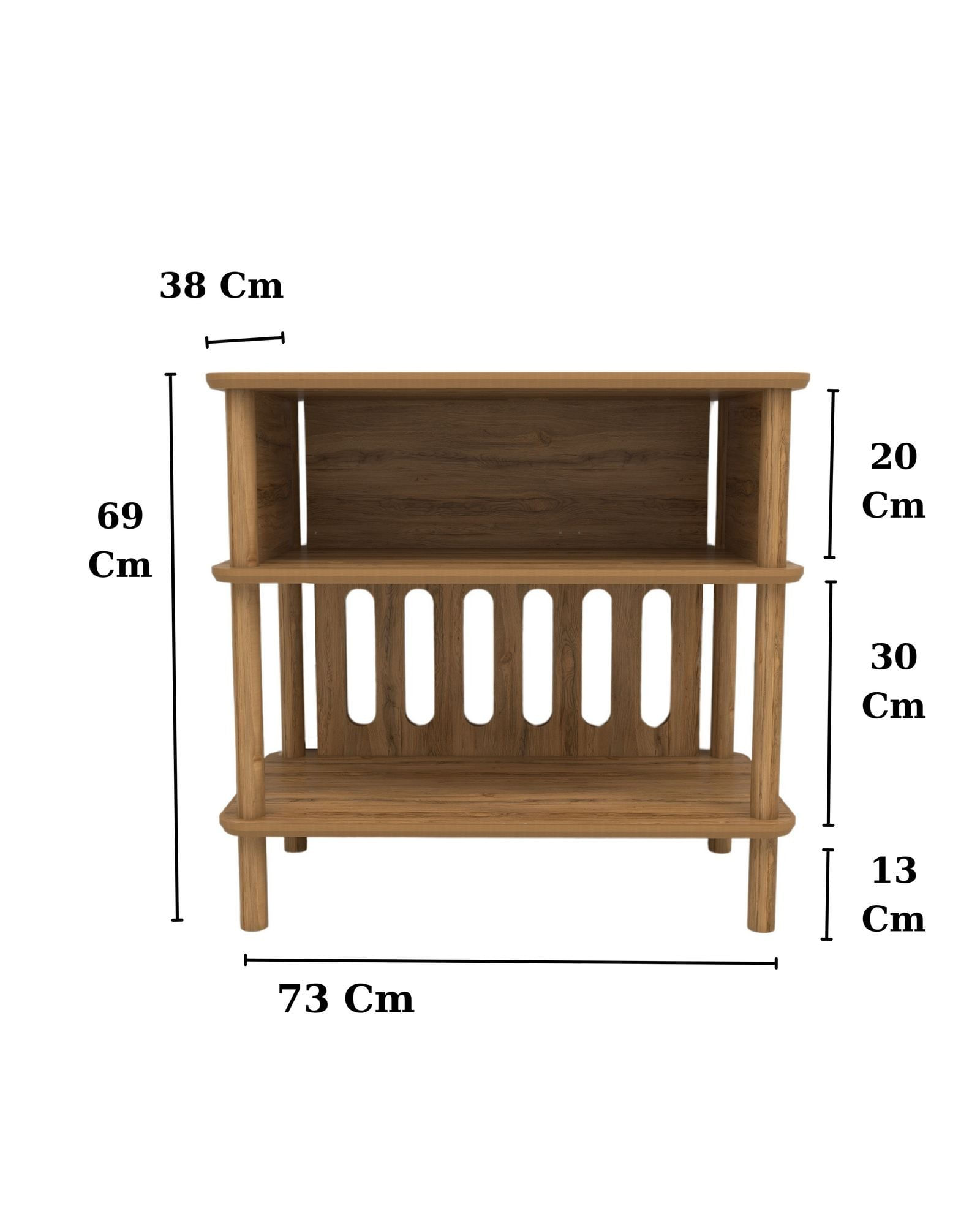 Masuta laterala Forte, 73 x 69 x 38 cm, stejar, MDF, capacitate 15 kg — imaginea 5