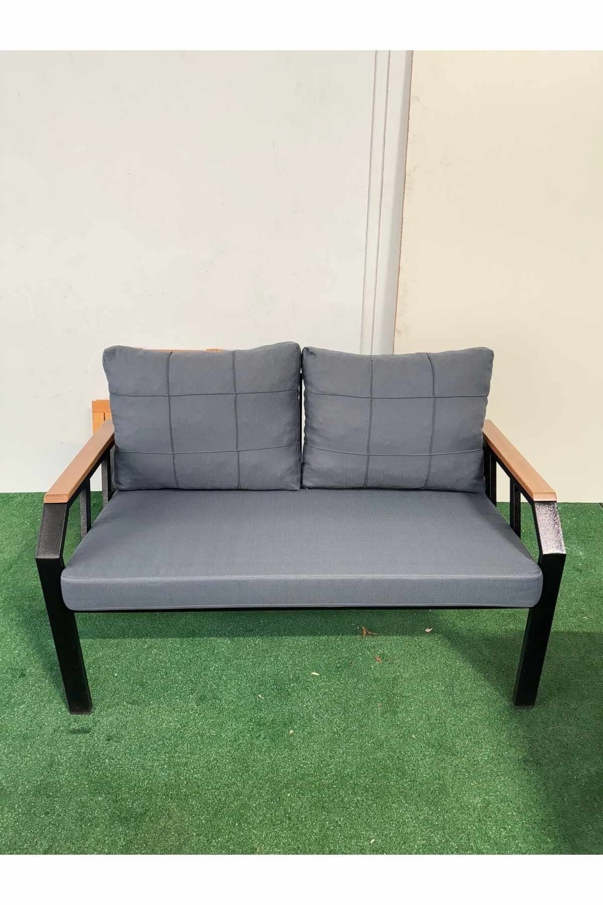 Set lounge gradina Nergiz 2+1+1 - Dark Blue, 120 x 78 x 58 cm, metal, dark albastru — imaginea 2