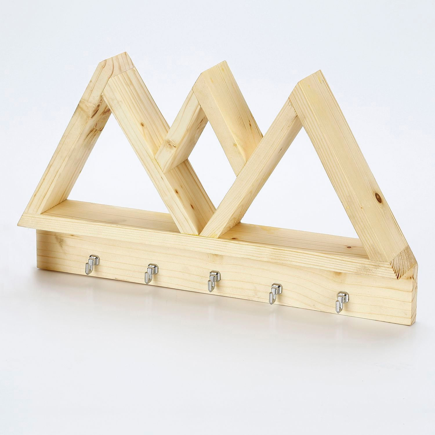 Raft decorativ de perete din lemn R-Raf345, 42 x 25 x 6 cm, lemn natur, lemn, design modern — imaginea 3