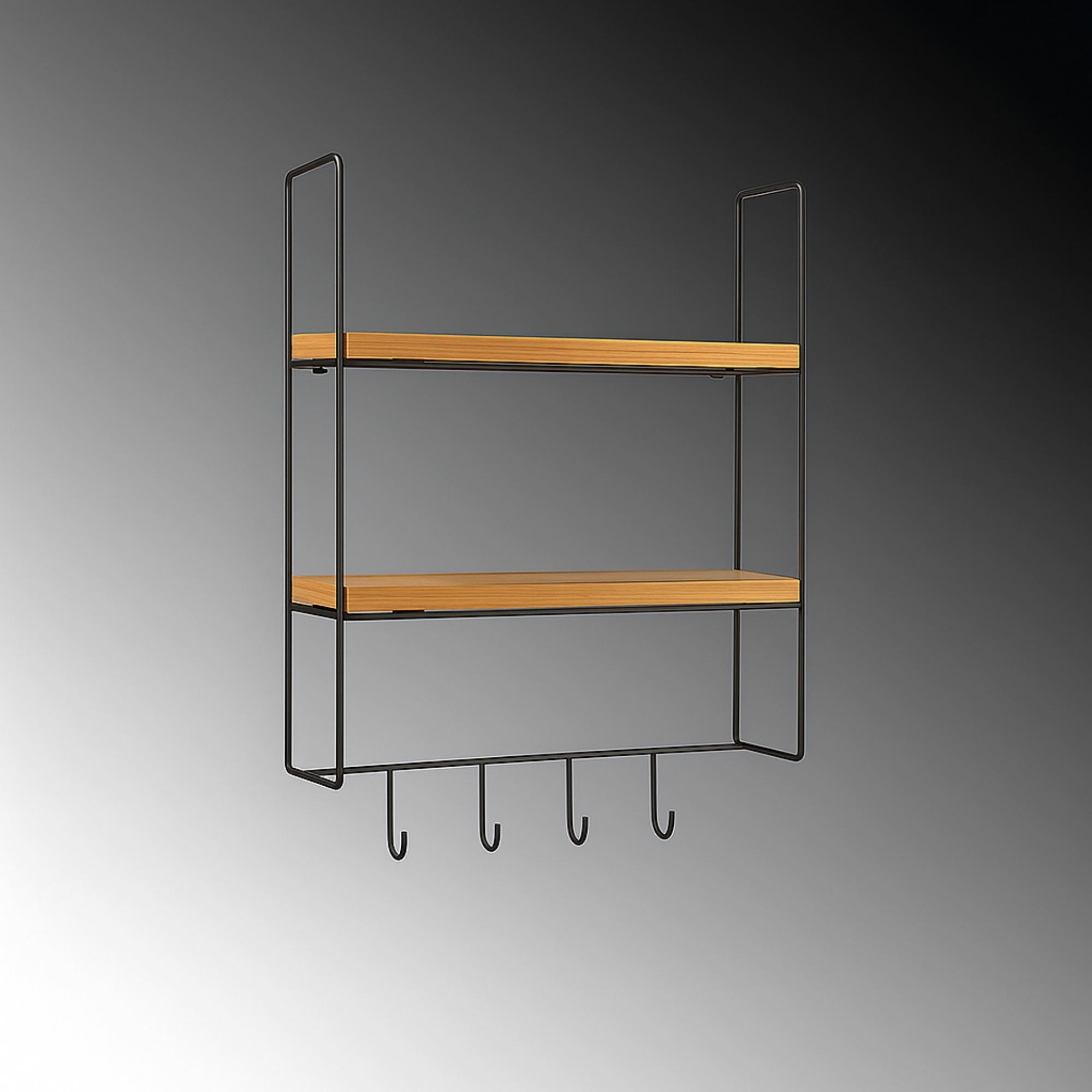 Raft de perete Cm-071-A, auriu natural, metal, design modern — imaginea 2