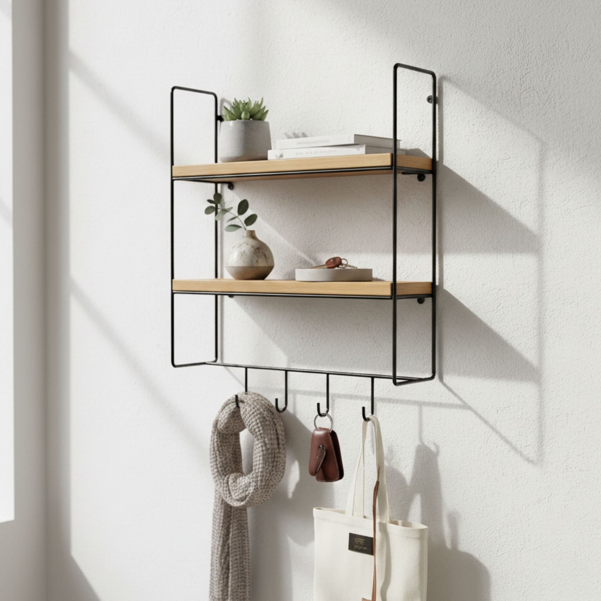 Raft de perete Cm-071-A, auriu natural, metal, design modern — imaginea 6