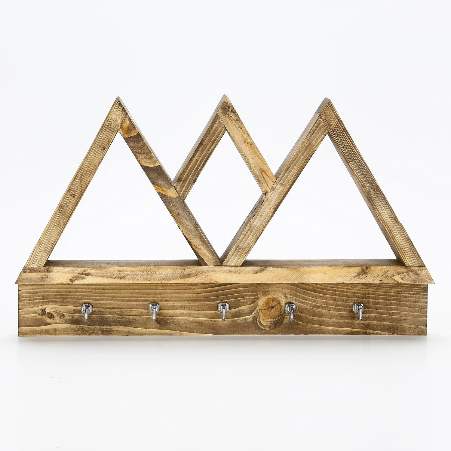 Raft decorativ de perete din lemn R-Raf344, 42 x 25 x 6 cm, lemn natur, lemn, design modern — imaginea 4