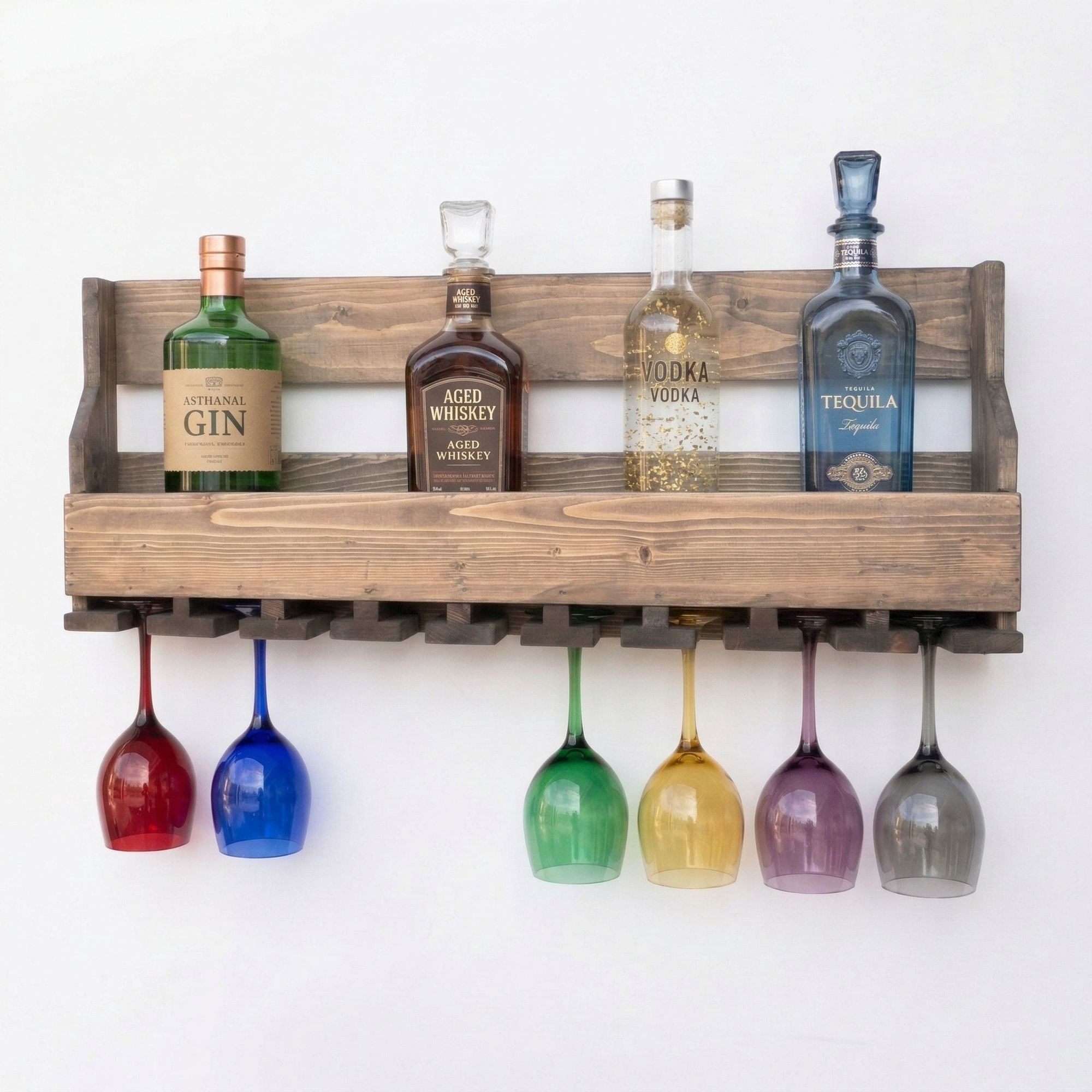 Raft decorativ de perete din lemn Raf341, 90 x 30 x 12 cm, lemn natur, lemn, design modern — imaginea 3