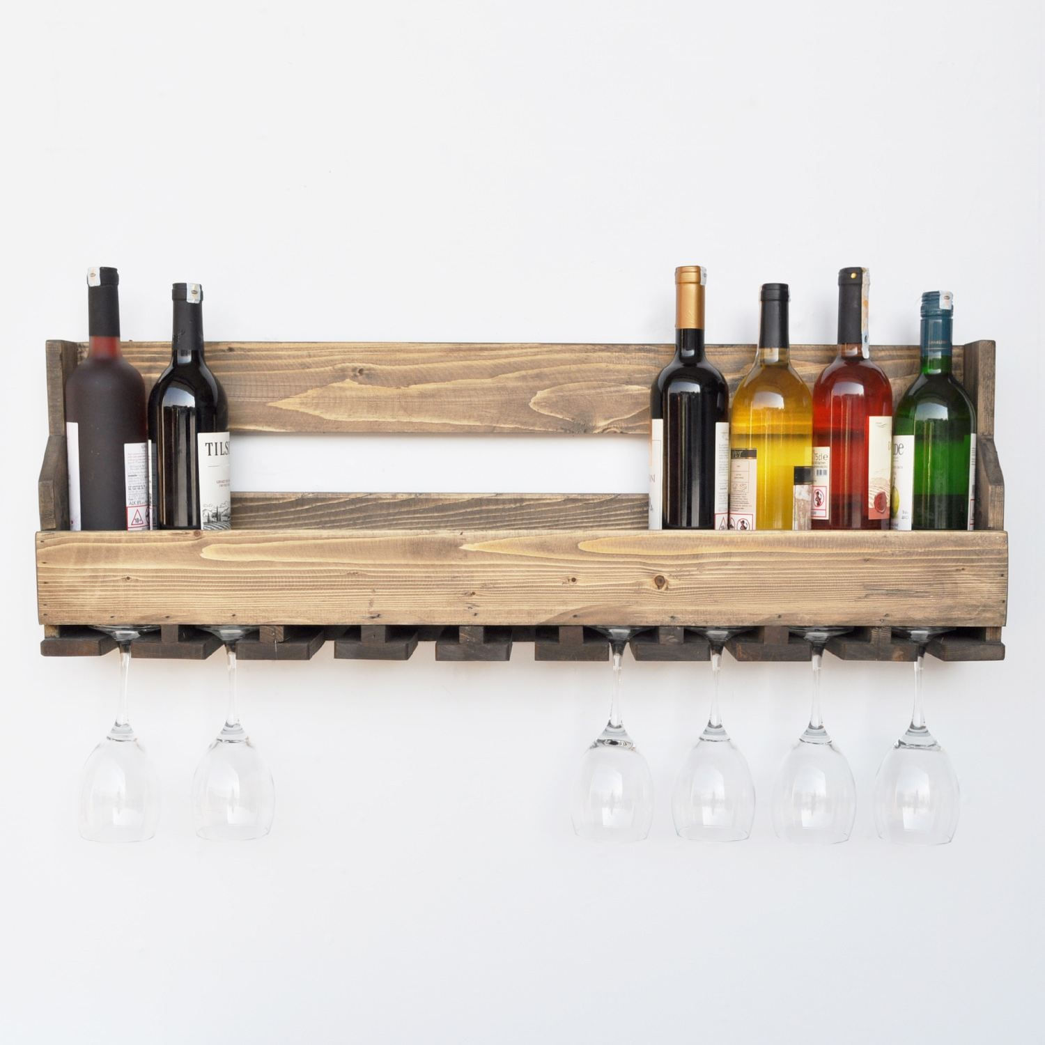 Raft decorativ de perete din lemn Raf341, 90 x 30 x 12 cm, lemn natur, lemn, design modern — imaginea 5
