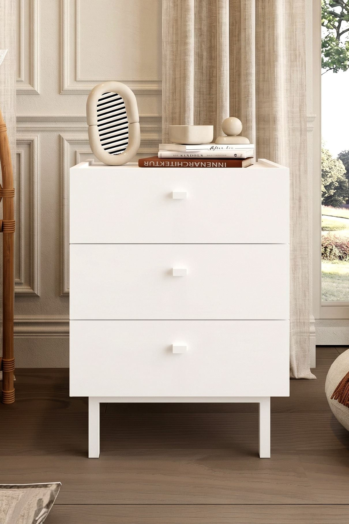 Noptiera Luke - LK2-W, 47,9 x 63,5 x 36,8 cm, alb, PAL melaminat — imaginea 2