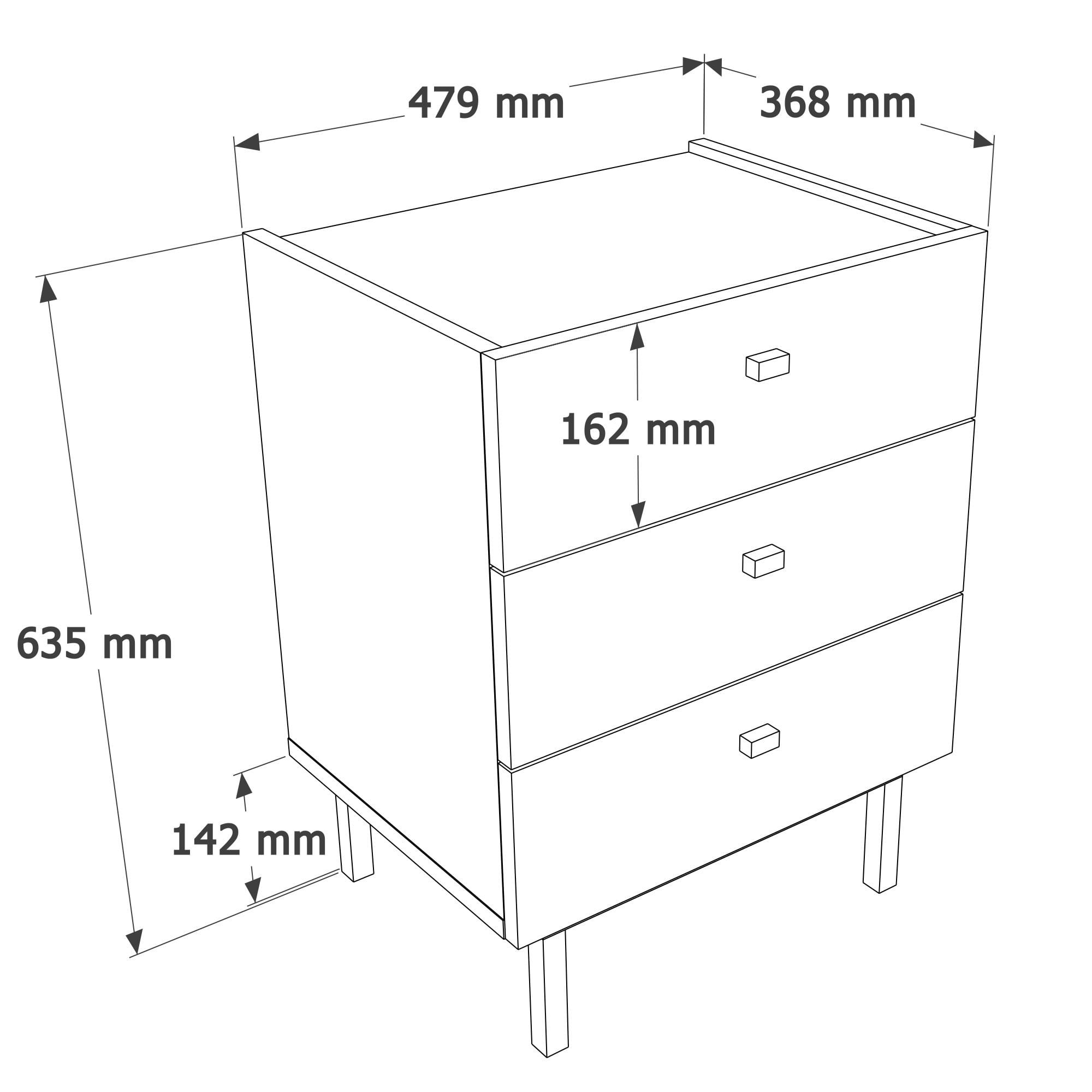 Noptiera Luke - LK2-W, 47,9 x 63,5 x 36,8 cm, alb, PAL melaminat — imaginea 4