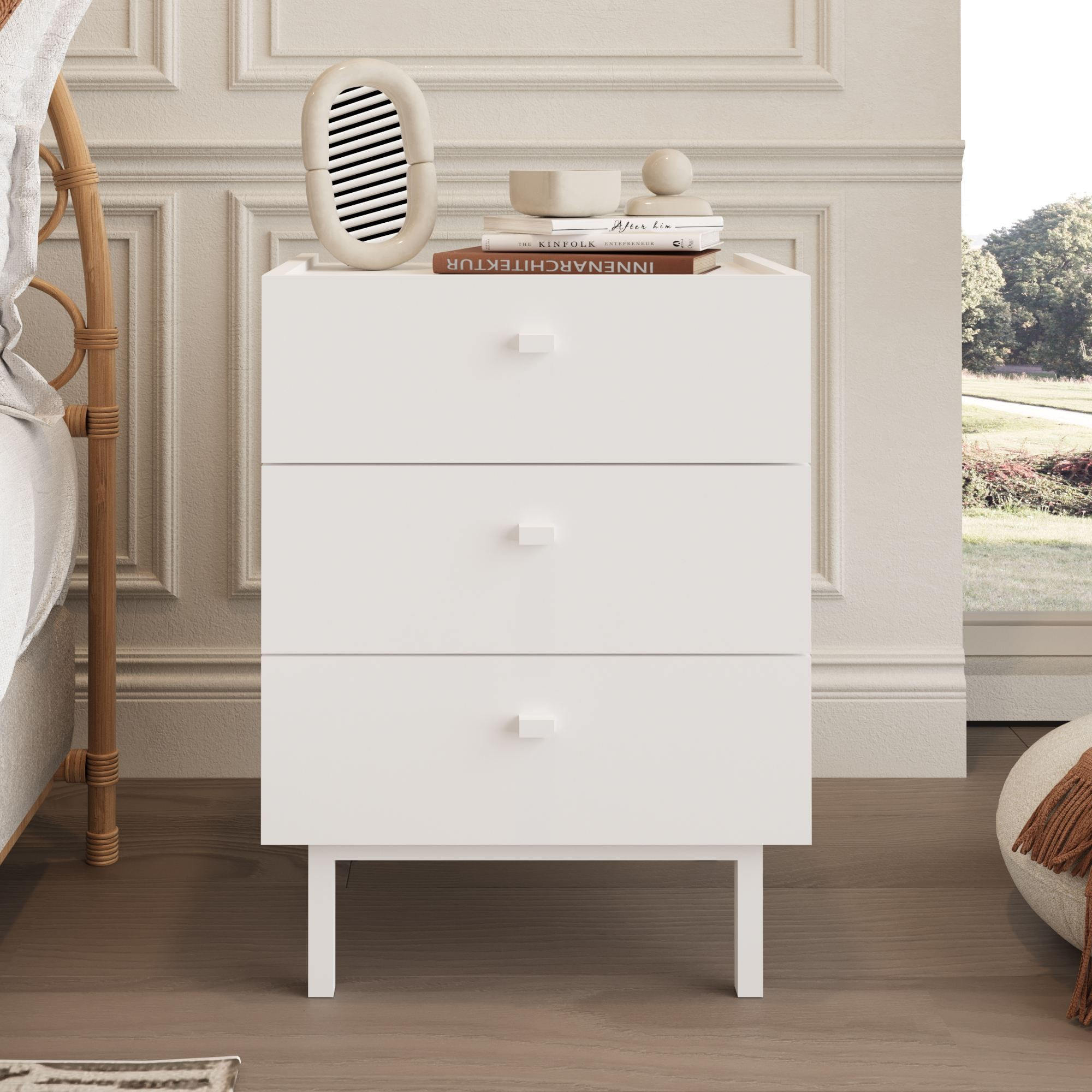 Noptiera Luke - LK2-W, 47,9 x 63,5 x 36,8 cm, alb, PAL melaminat — imaginea 7