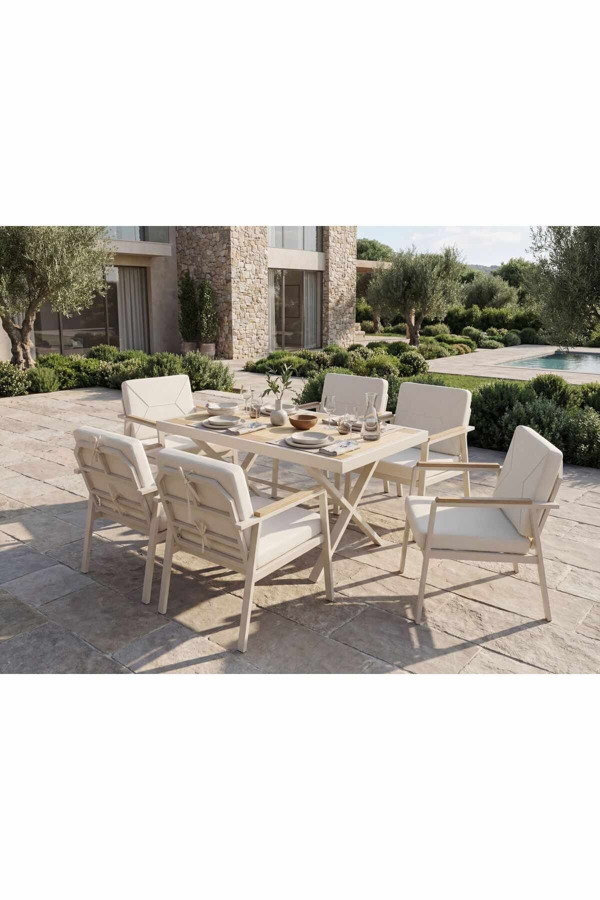 Scaun Monte, 56 x 78 x 56 cm, crem — imaginea 7