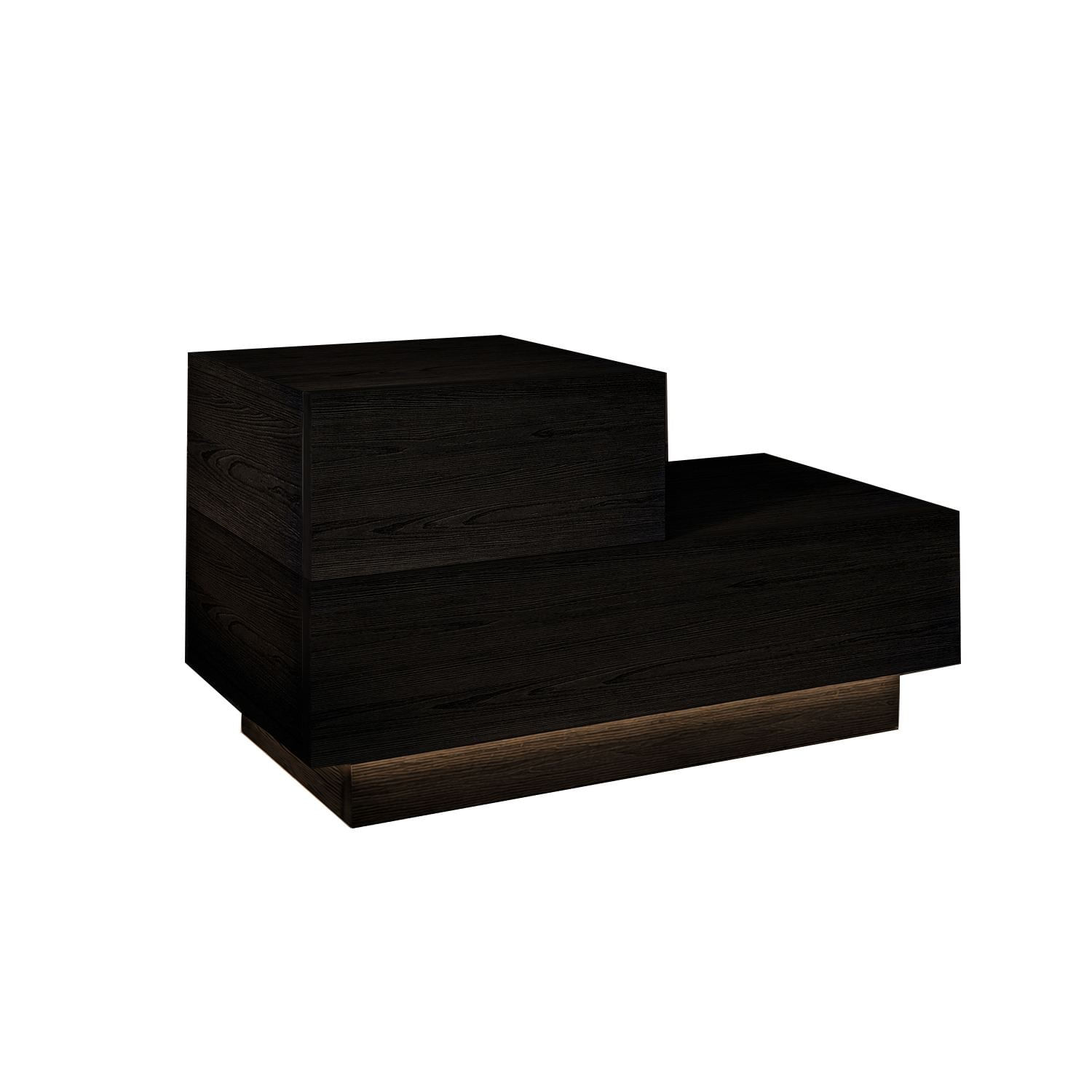 Noptiera Kayra, 70 x 35 x 38, 3 cm, negru lemn, PAL melaminat, negru wood — imaginea 4