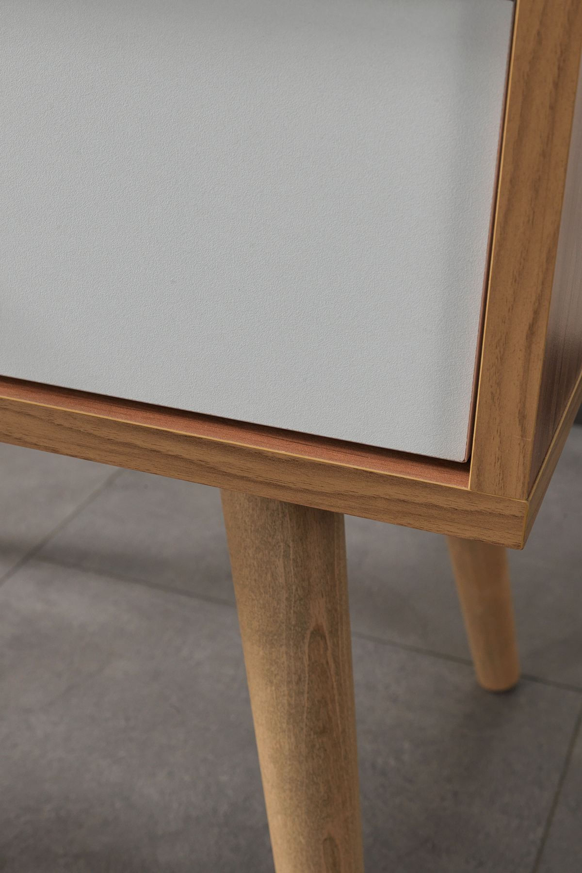 Noptiera Vita 5107, 55 x 49 x 55 cm, nuc alb, PAL melaminat — imaginea 6