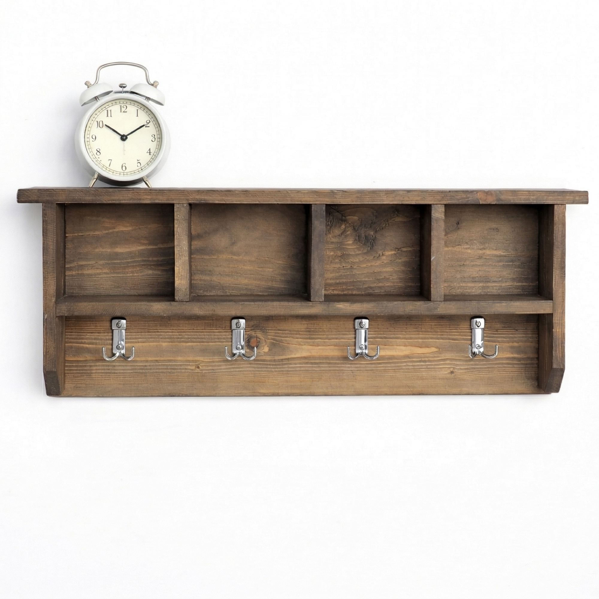 Raft decorativ de perete din lemn Raf329, 60 x 30 x 11 cm, lemn natur, lemn, design modern — imaginea 4