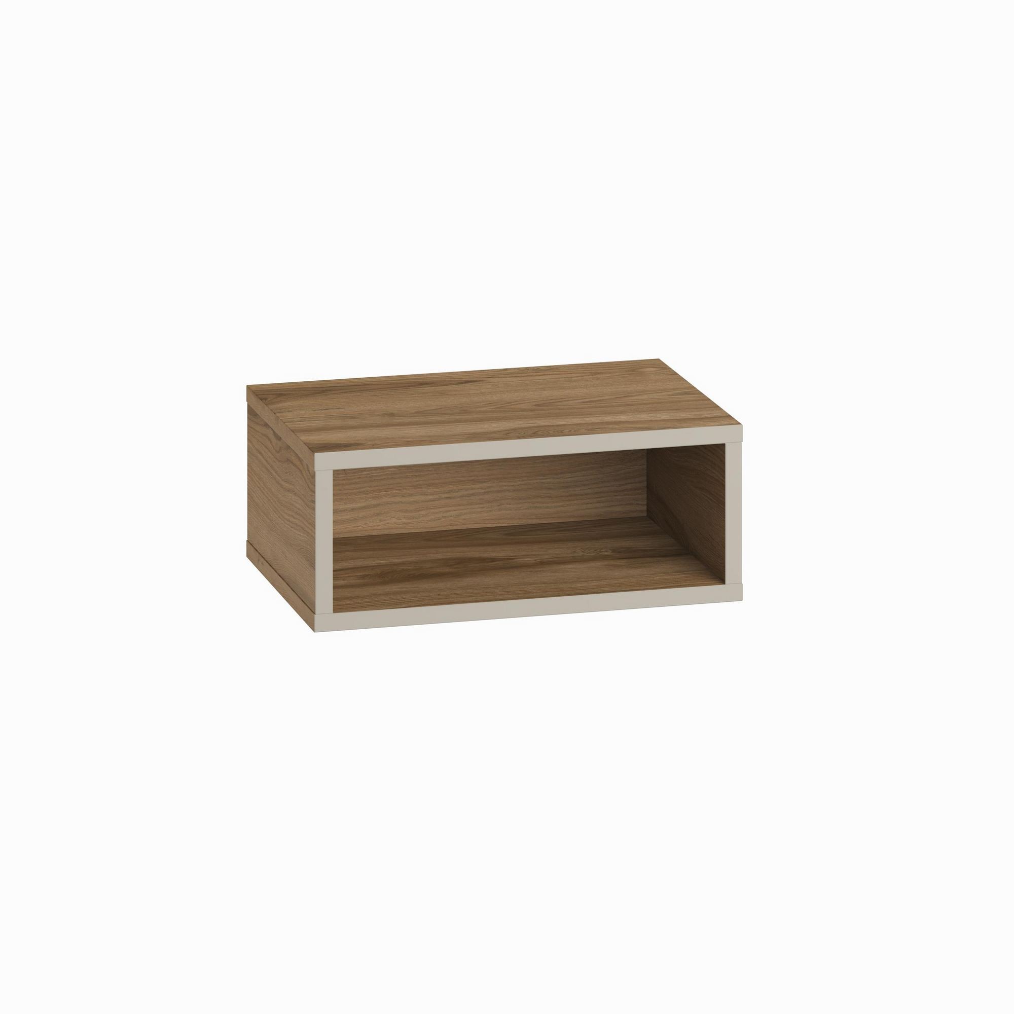 Noptiera Brik, 45 x 18 x 30 cm, bej nisip oud, PAL melaminat, fixare pe perete, sandstone / oud — imaginea 3