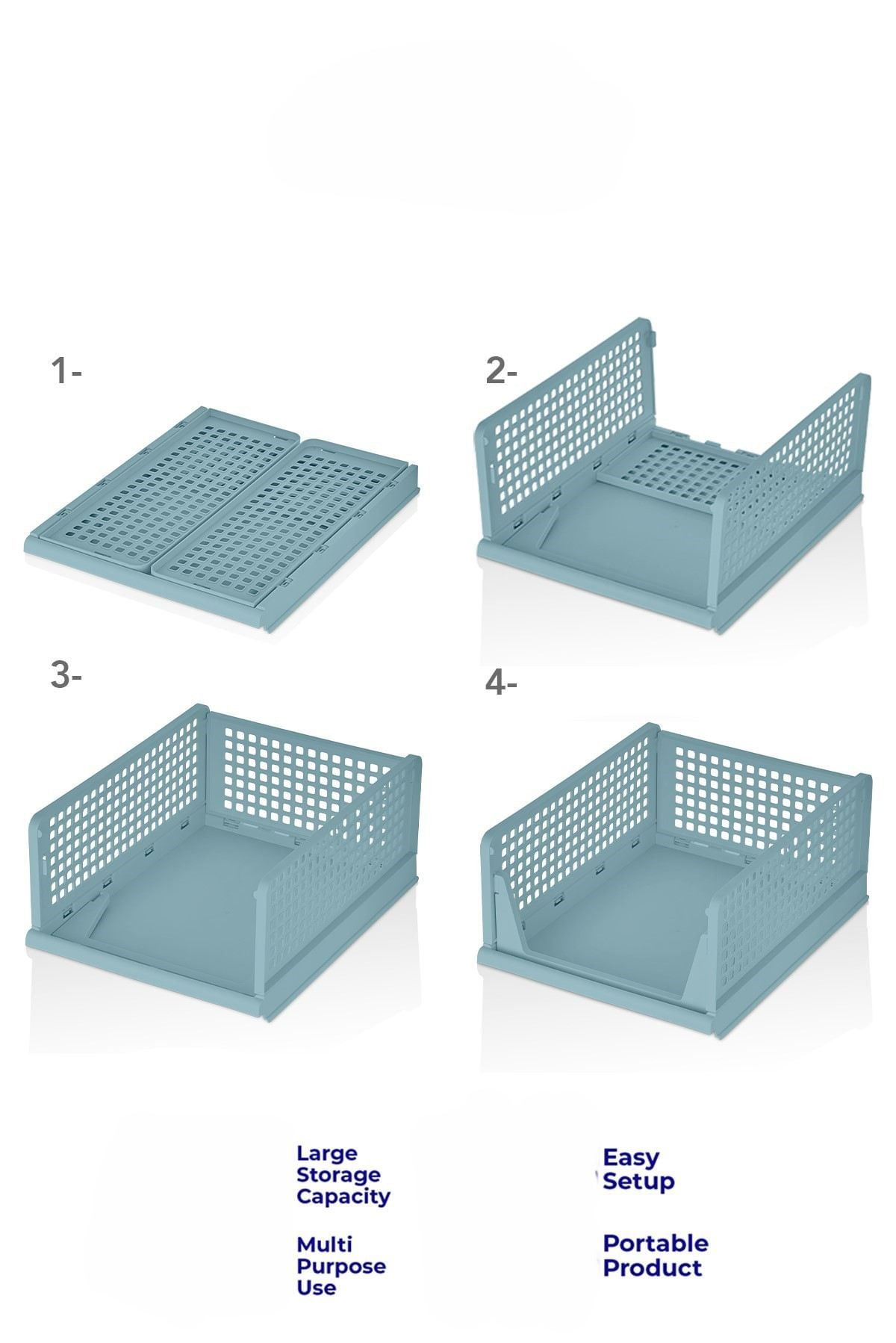 Raft multifunctional Lavine, 33, 5 x 55, 5 x 43 cm, albastru pastel, design modern, baby albastru — imaginea 9