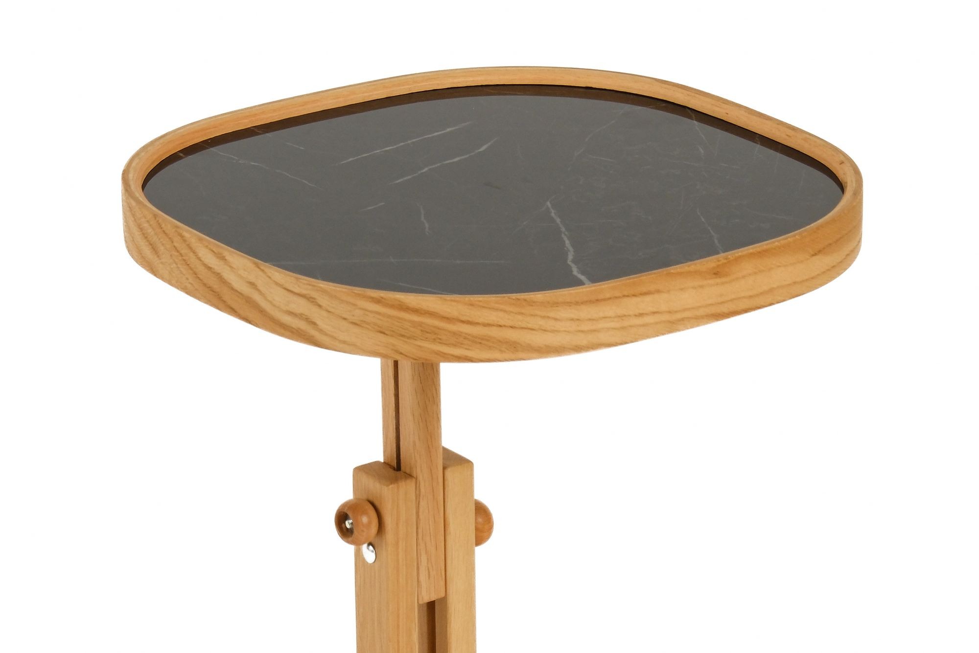 Masuta laterala Opus Kare 42, negru marmura, stejar negru marmura, MDF, stejar / negru marble — imaginea 2