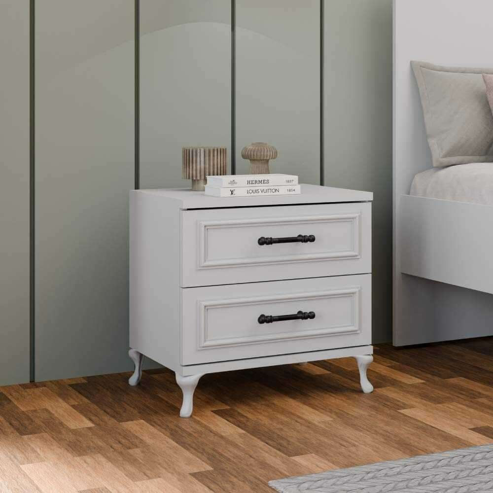 Noptiera Kmd-1002-Dd-1, 51 x 53 x 40 cm, alb, PAL melaminat — imaginea 4